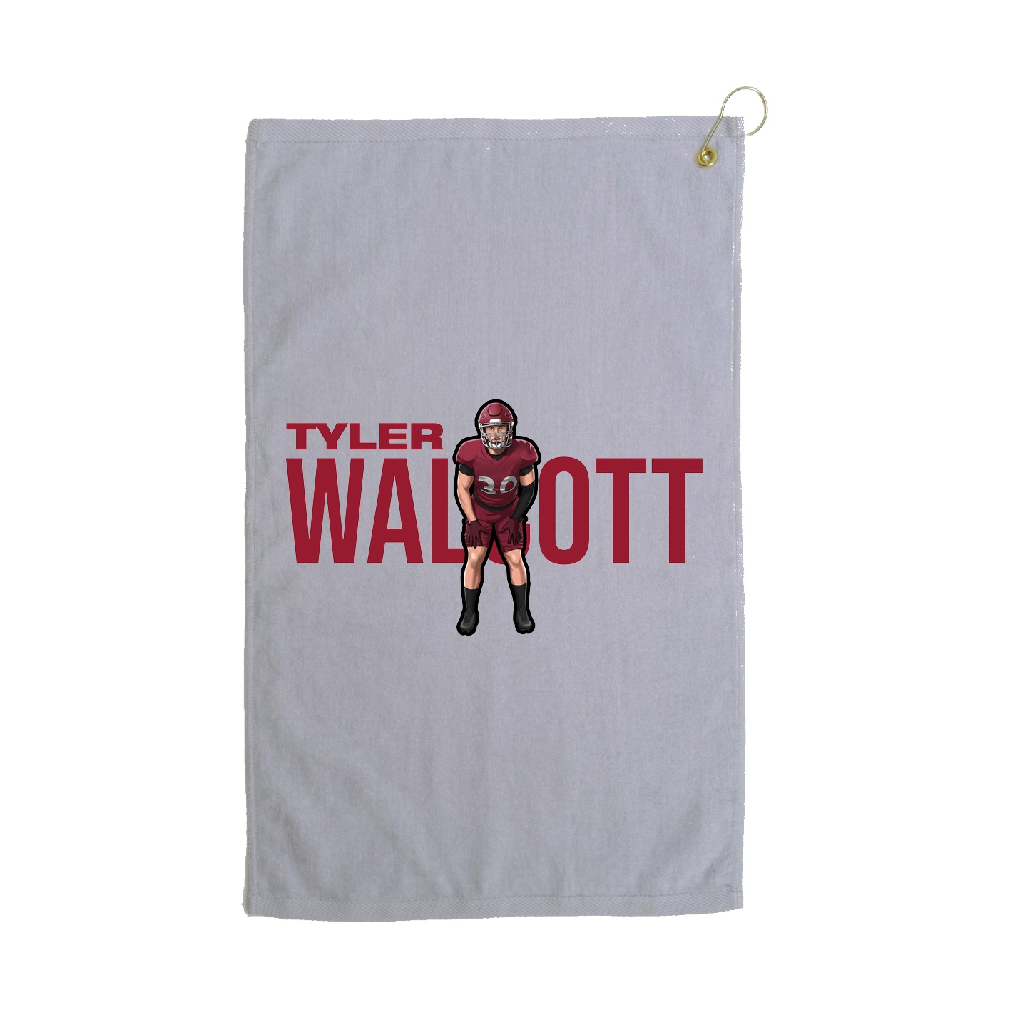 Golf Towel — Player Name in Grey
