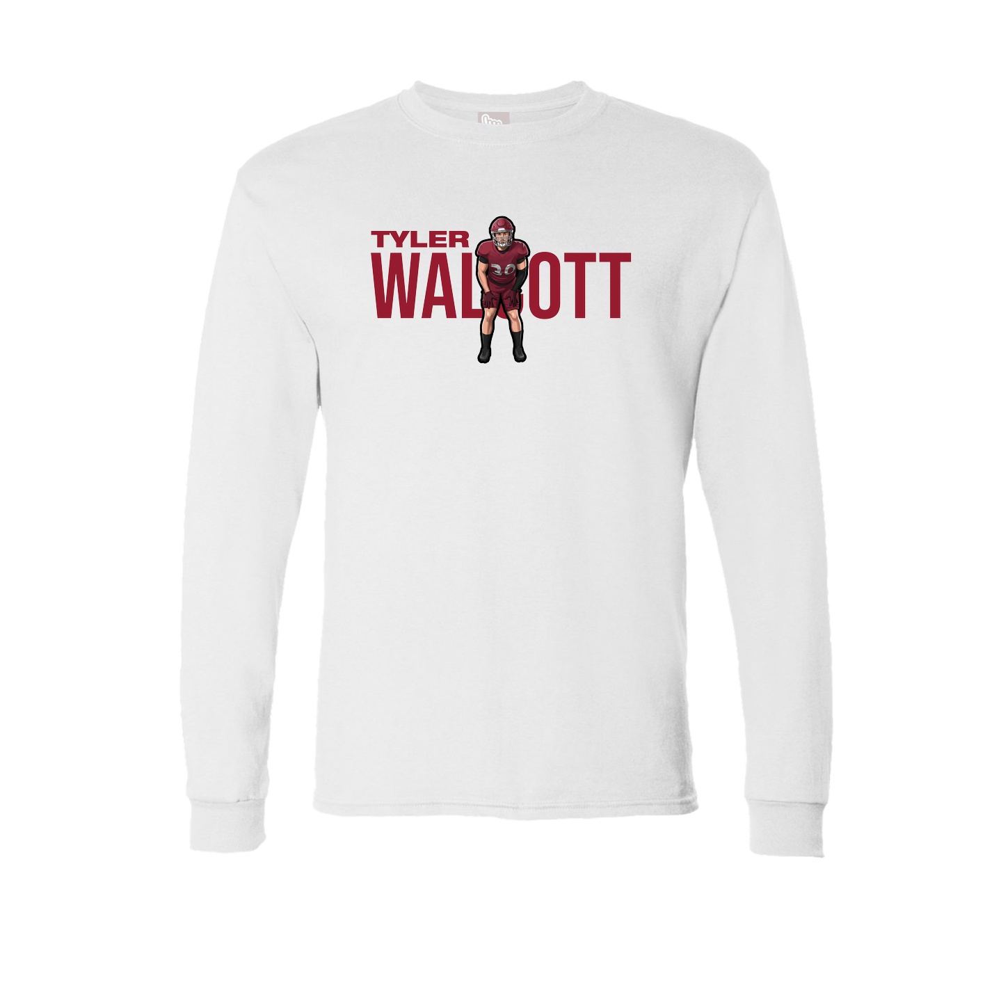 Long Sleeve Tee — Player Name in White