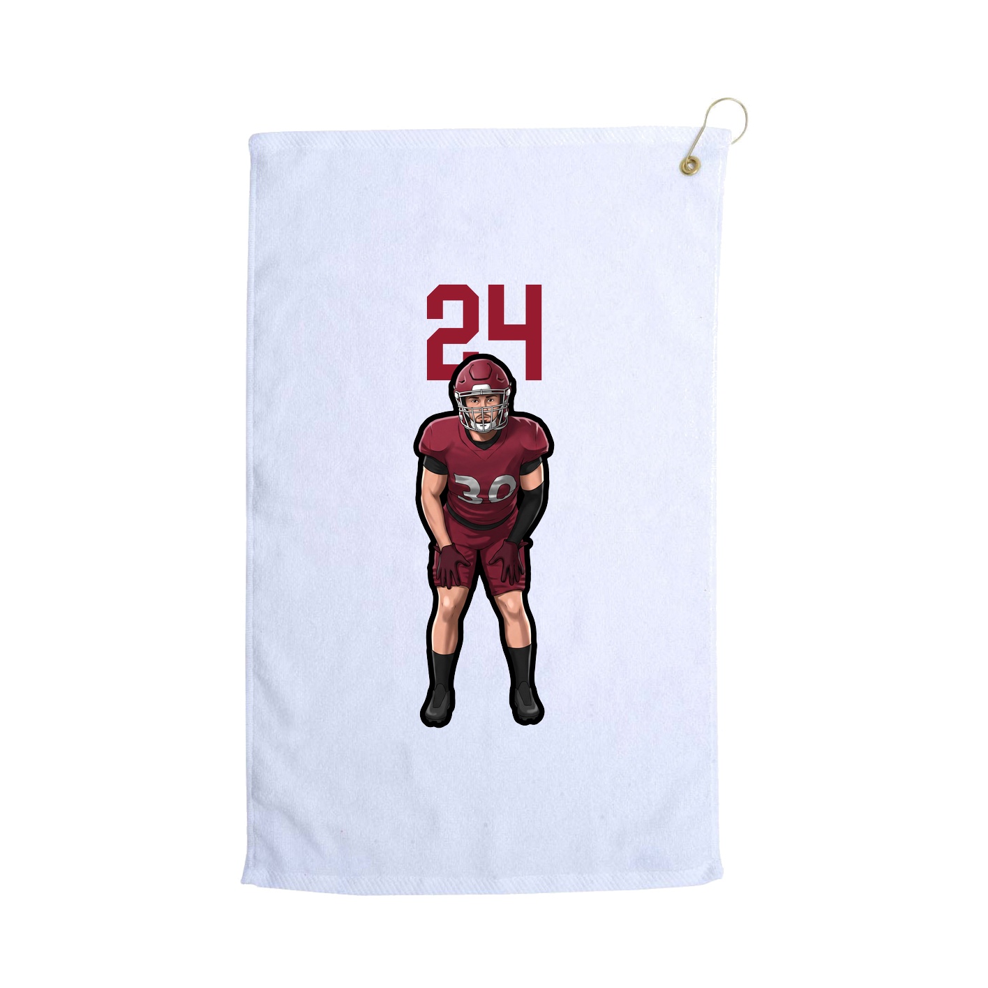Golf Towel — Number Top in White