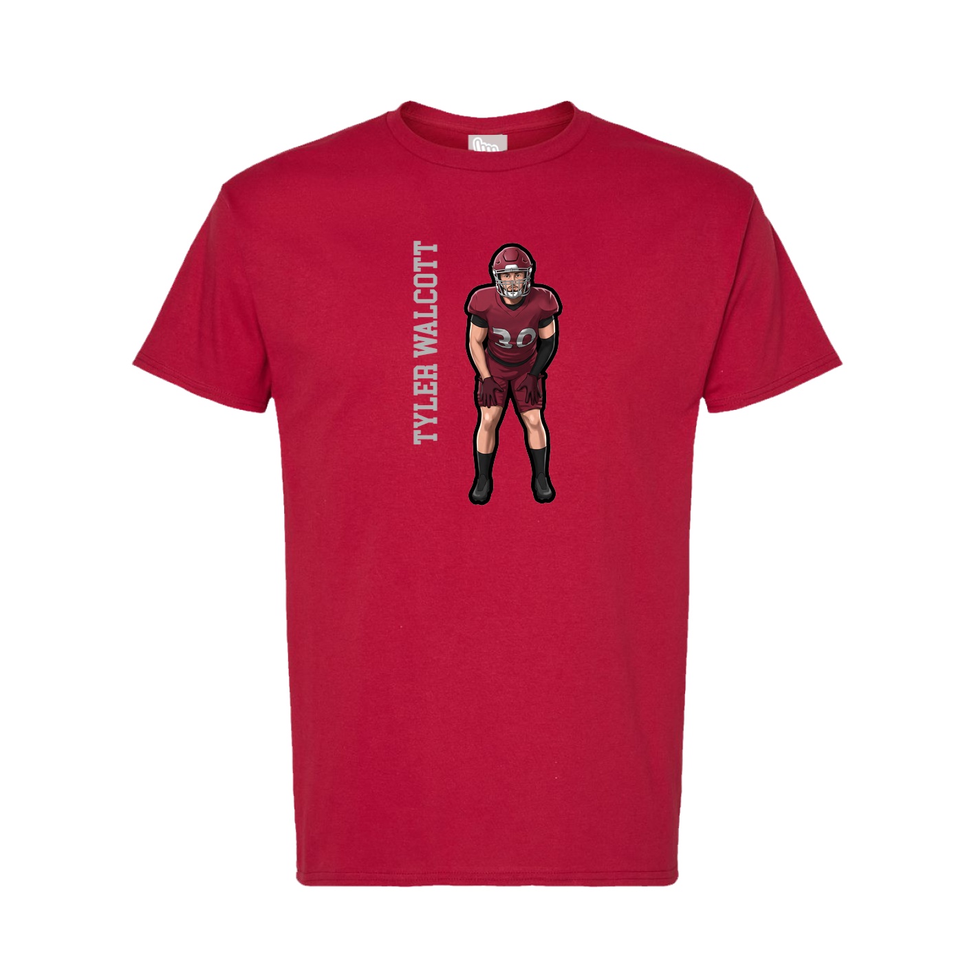 Tee — Name Vertical in Crimson