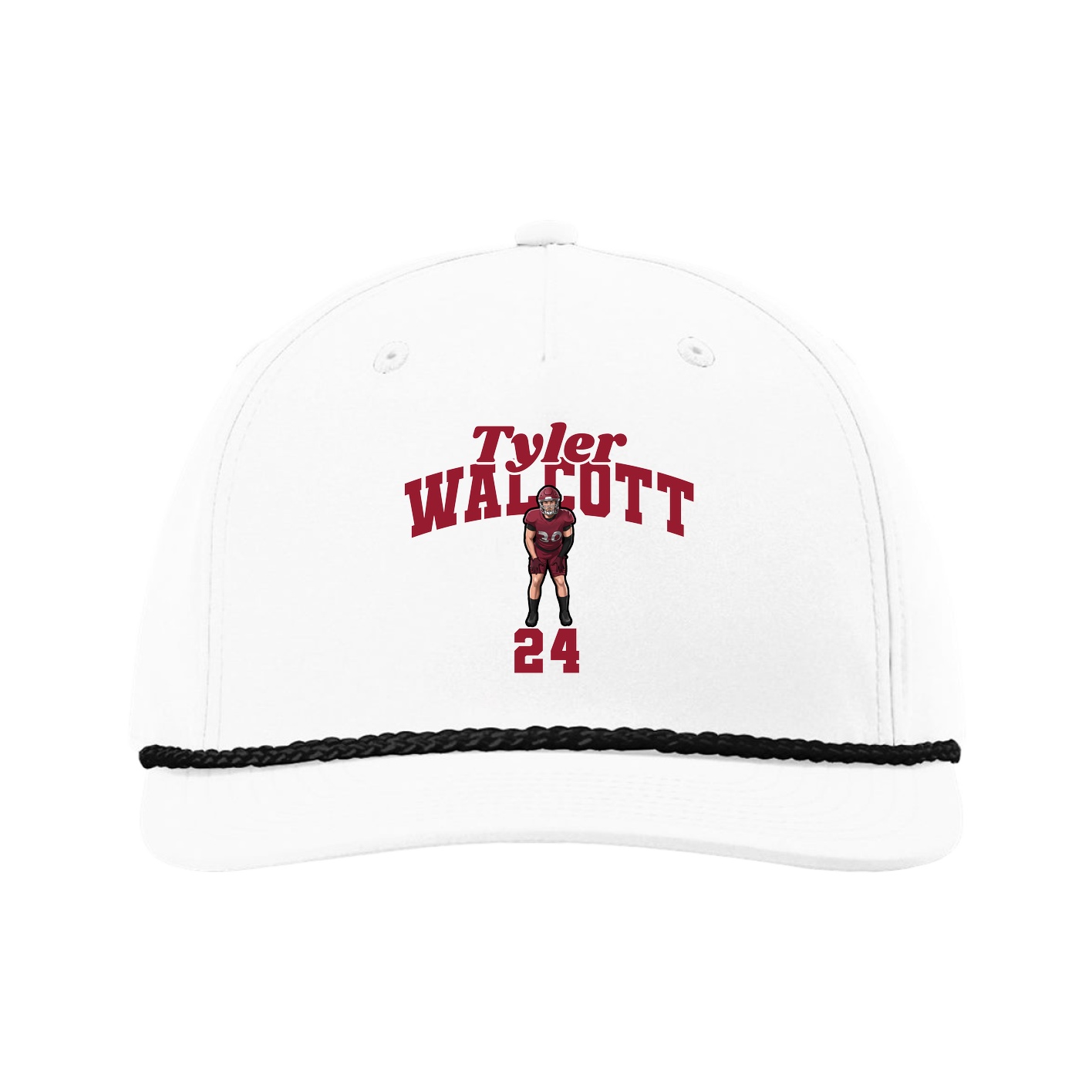 Five-Panel Classic Rope Cap — Signature Arch in White