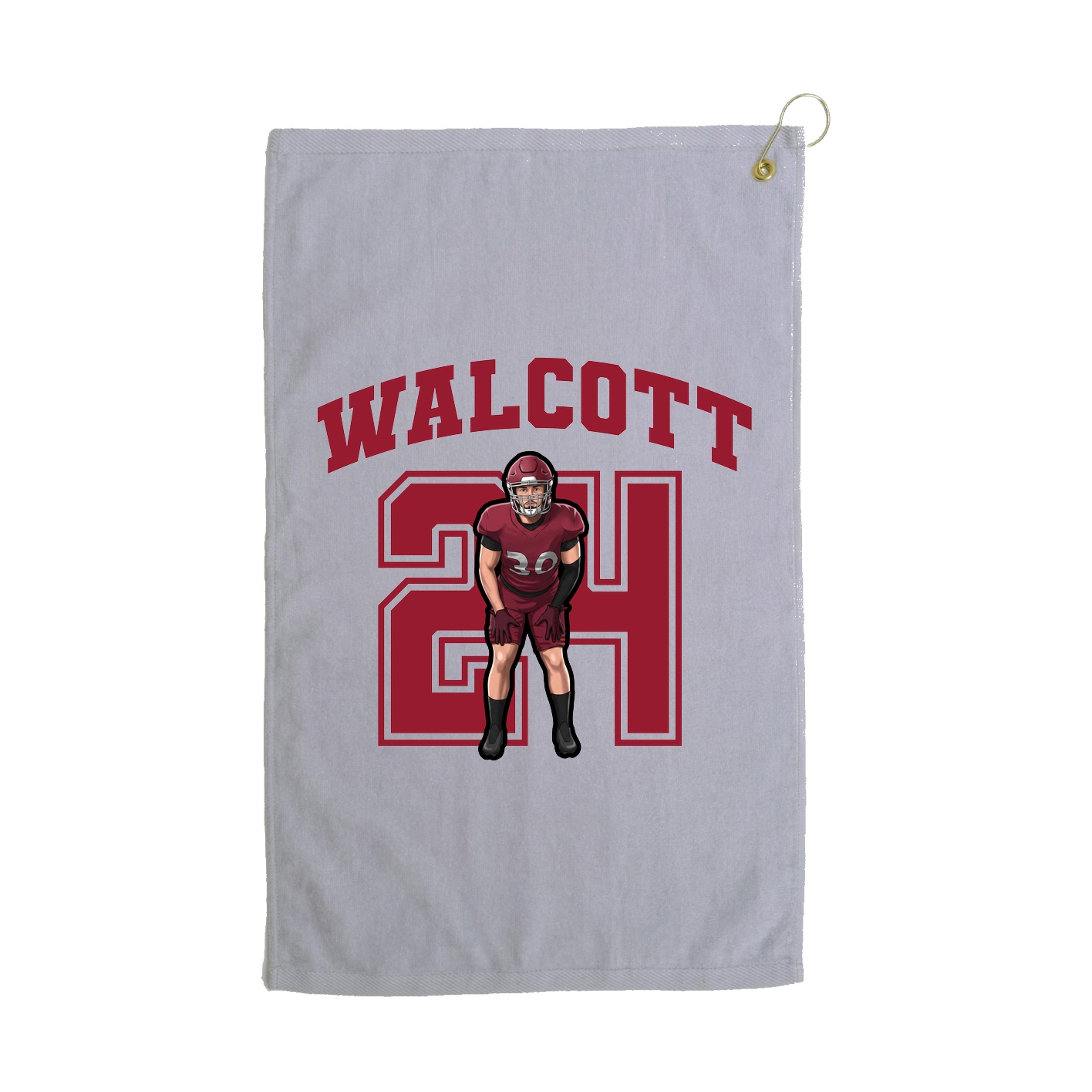 Golf Towel — Number in Grey