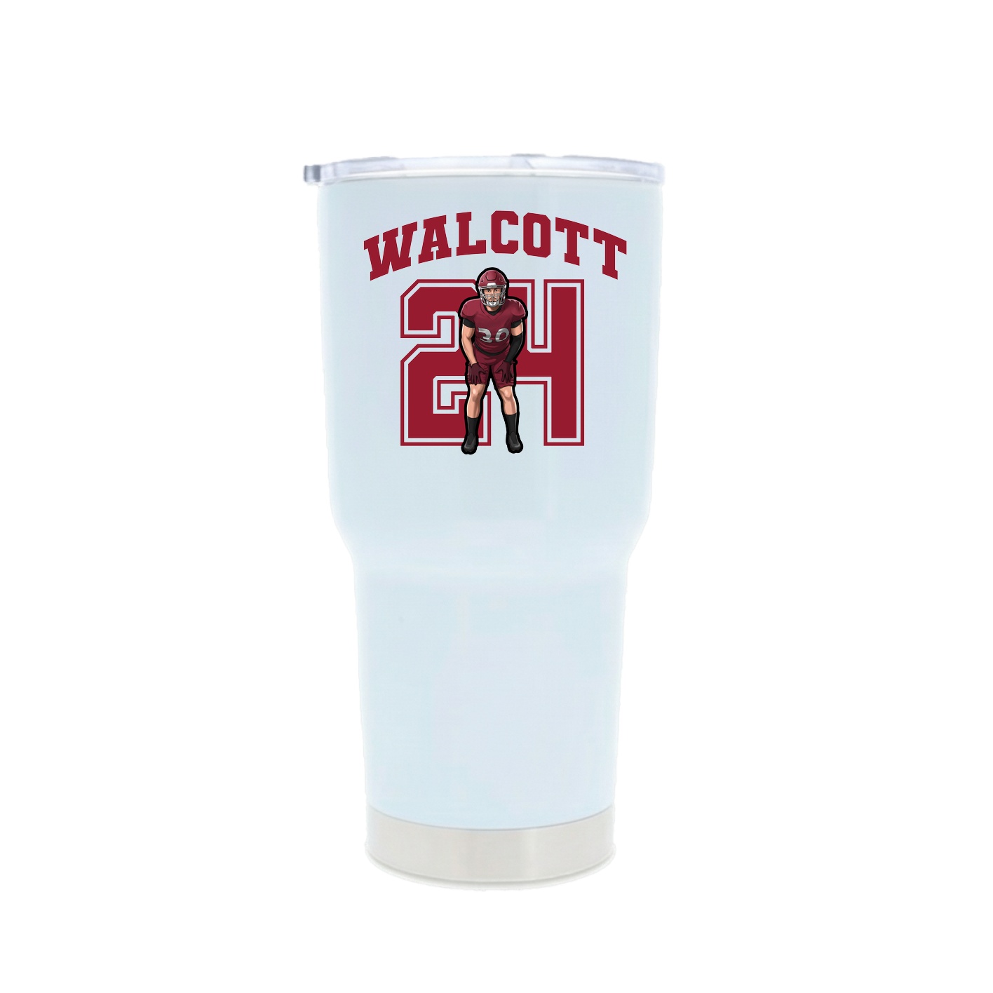 30oz Stainless Steel Tumbler — Number in White