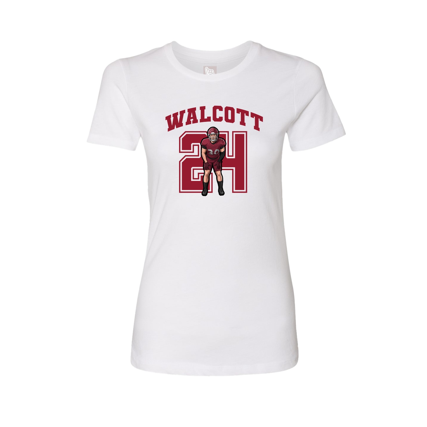 Fitted Women's Tee — Number in White