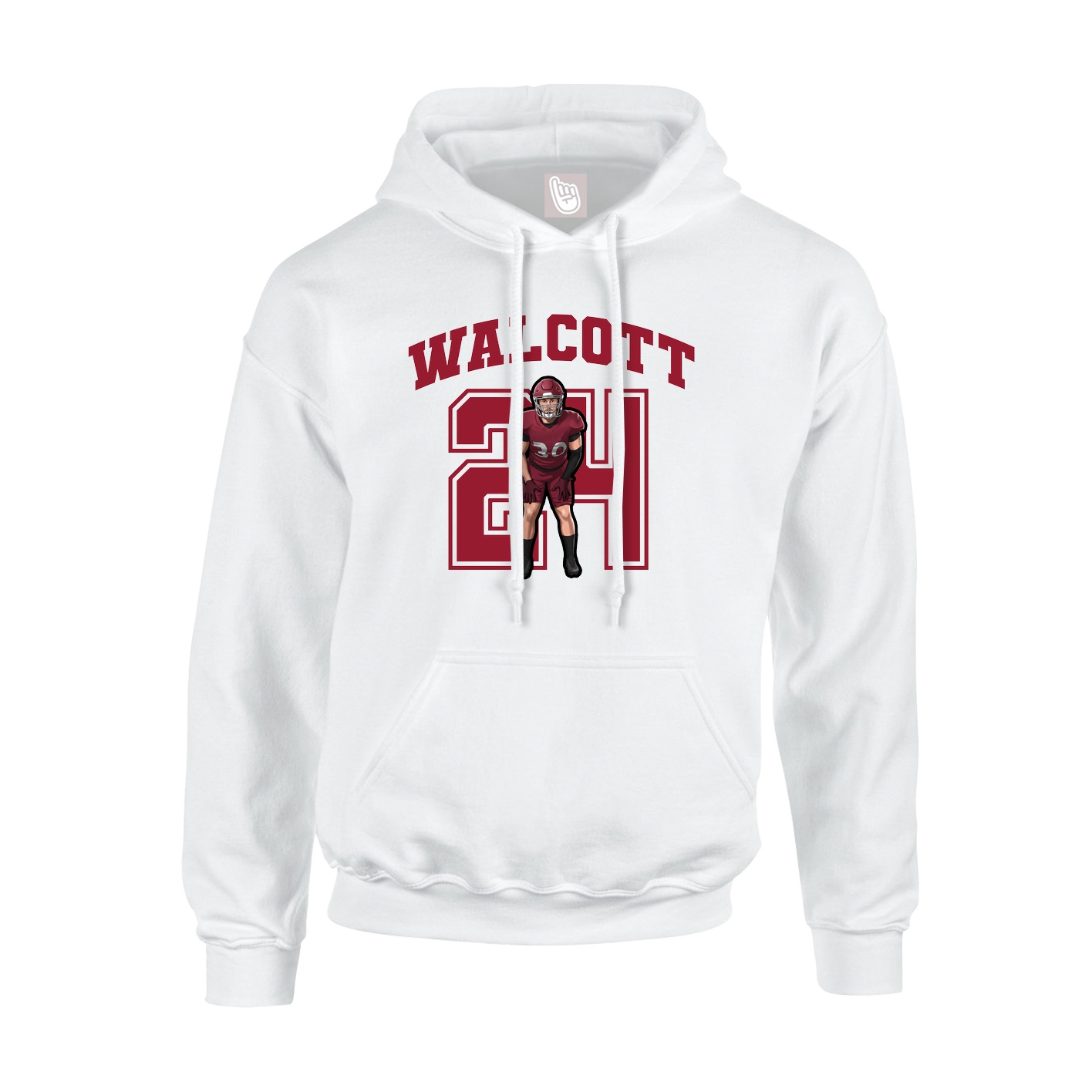 Youth Hoodie — Number in White