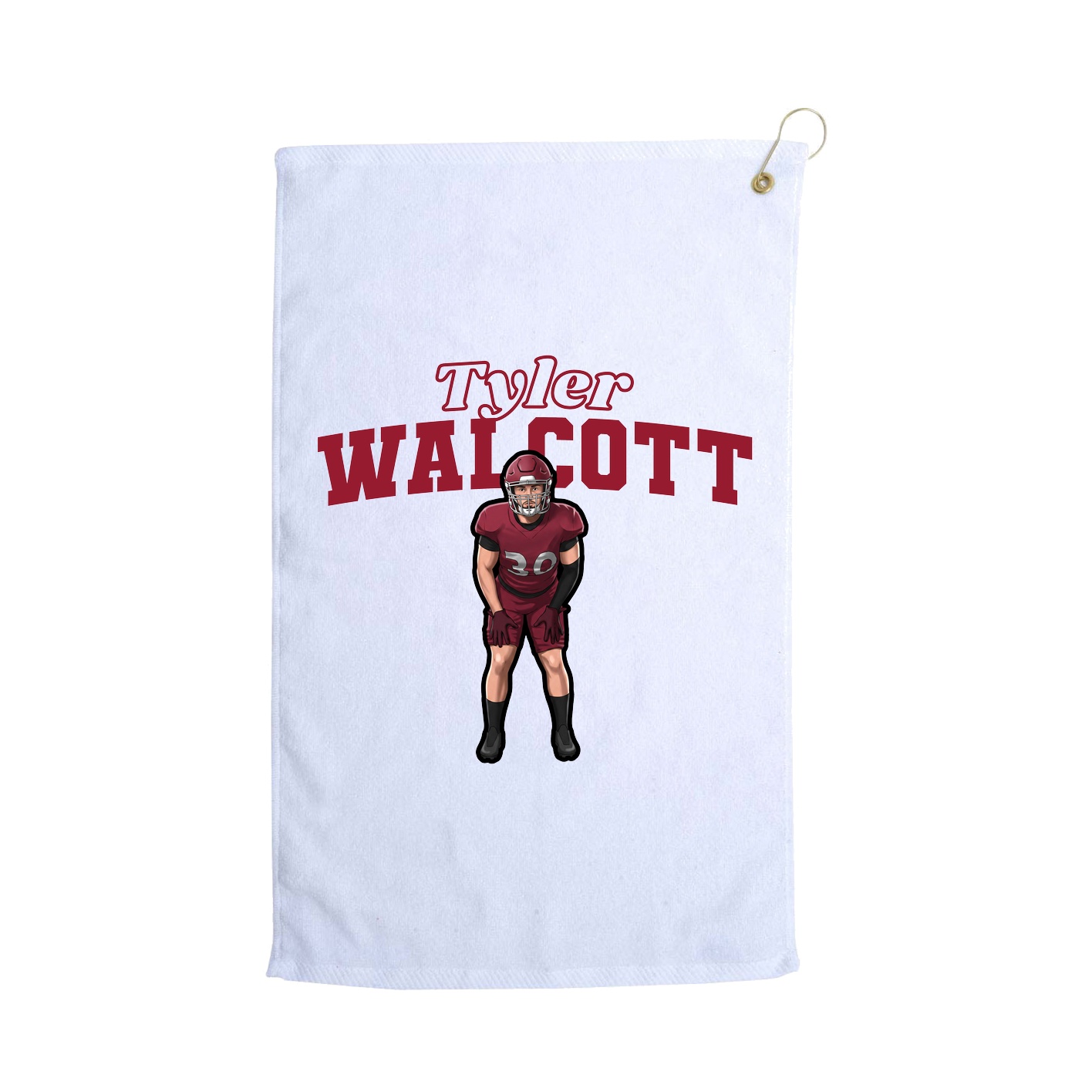 Golf Towel — Name Arch in White
