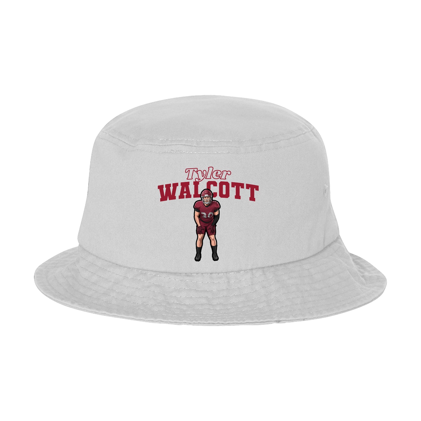 Bucket Cap — Name Arch in White