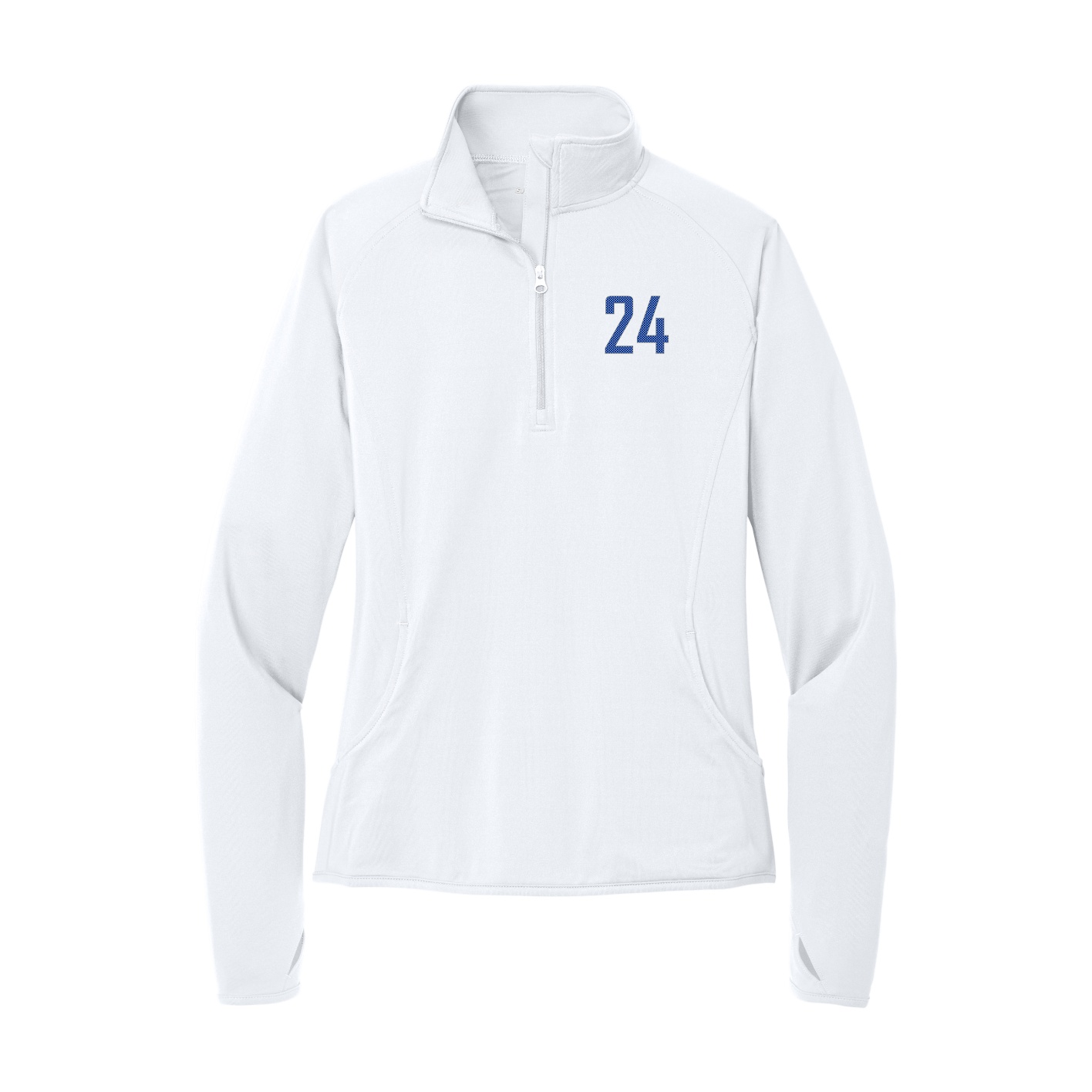 Women's Q-Zip Pullover — Front Shirsy in White