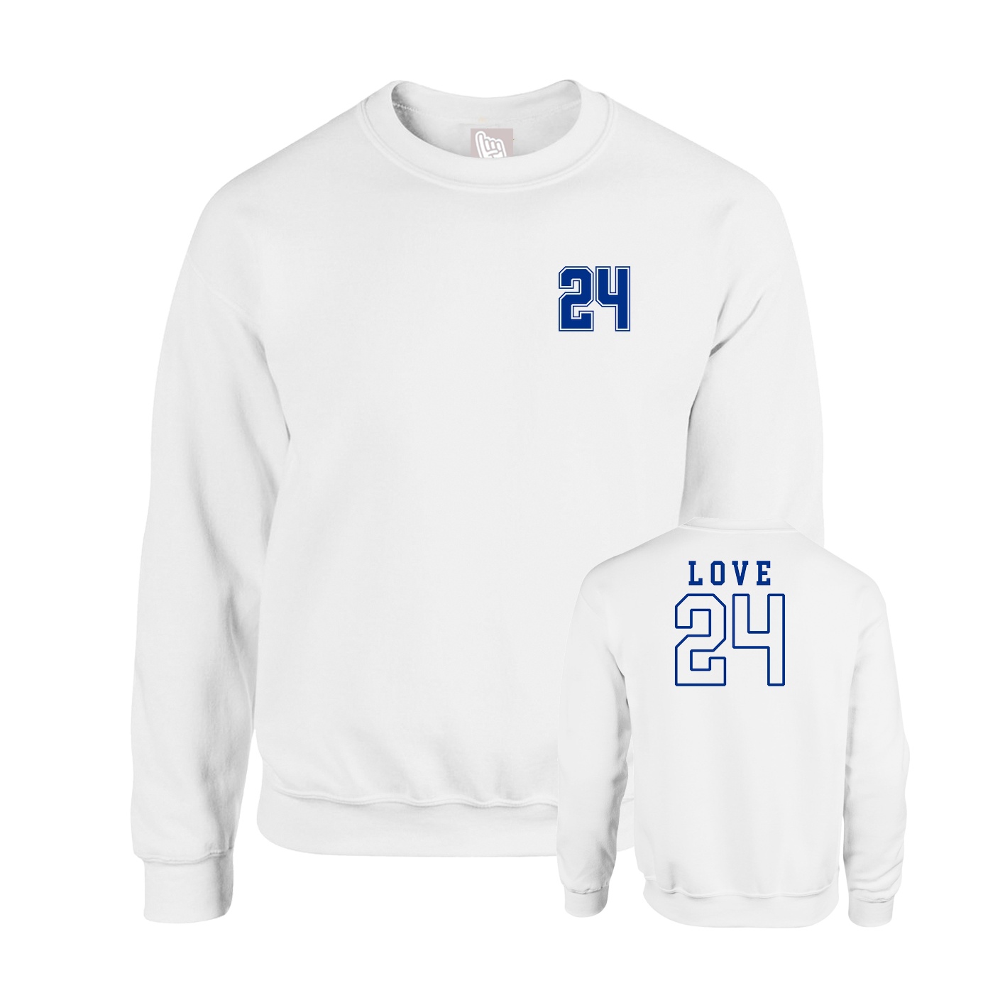 Fleece Crew — Chest Back in White