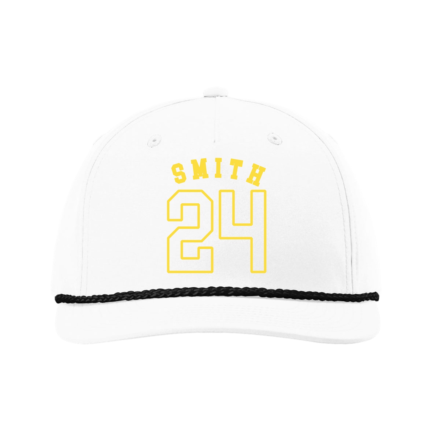 Five-Panel Classic Rope Cap — Shirsey Arch in White