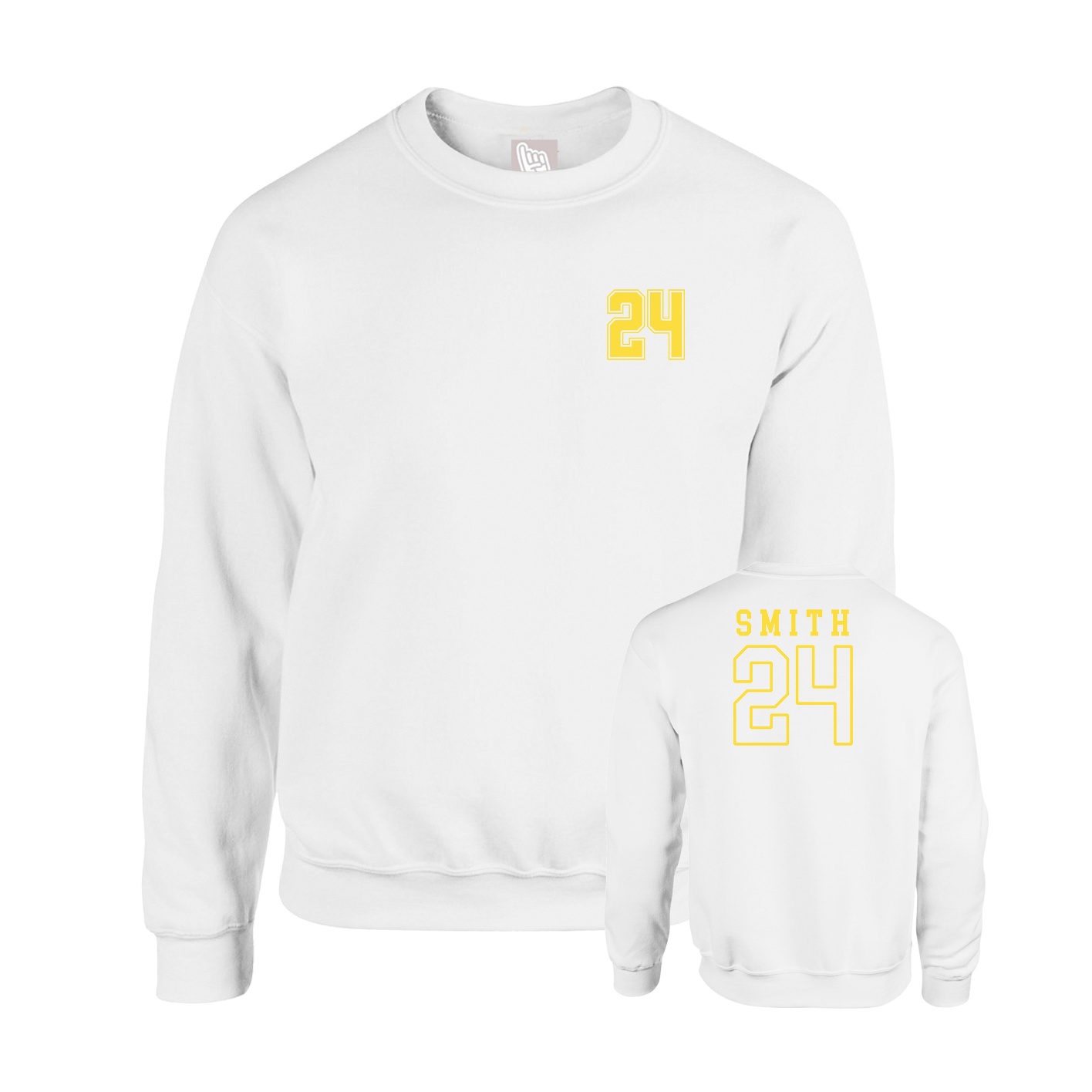 Fleece Crew — Chest Back in White