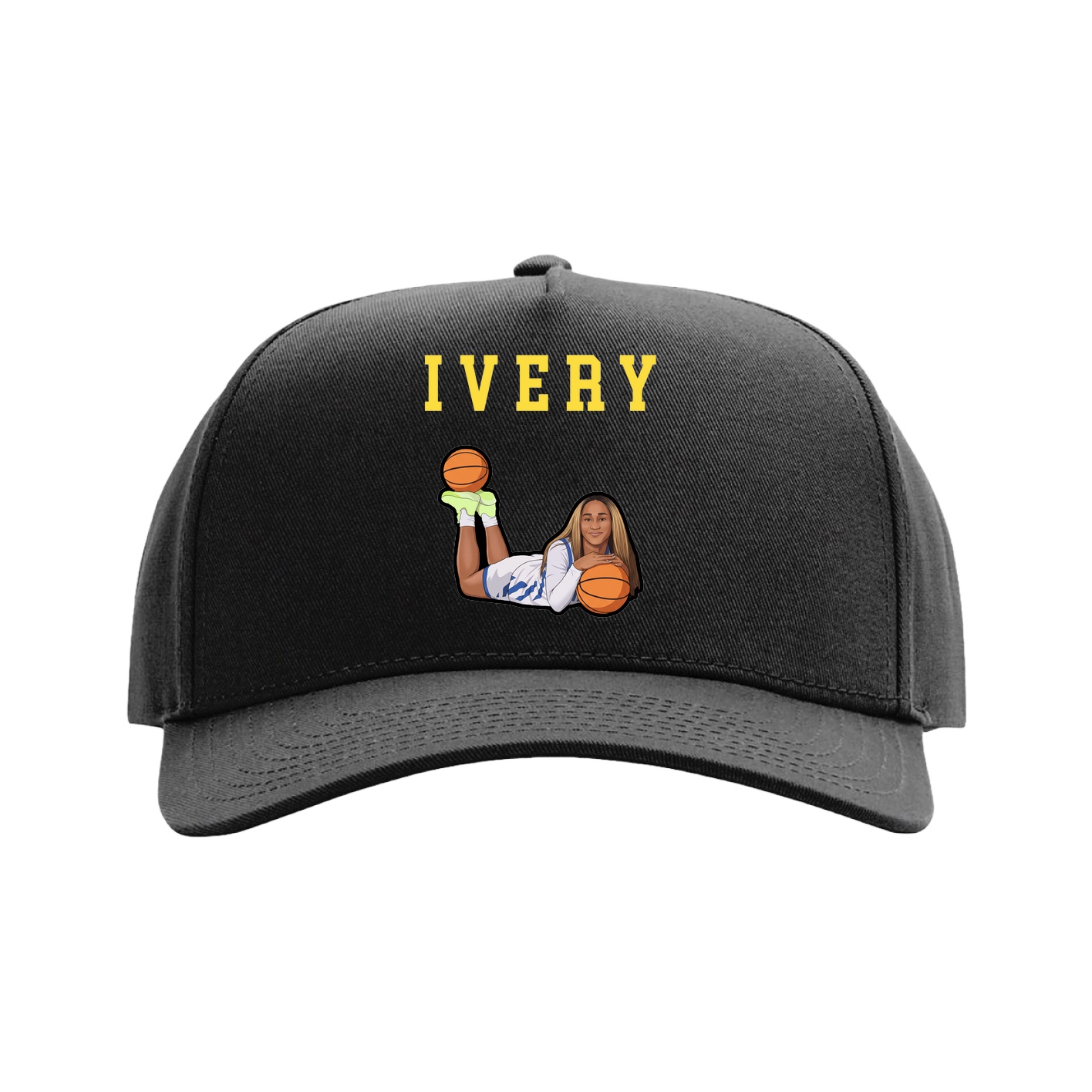 Full Fabric Five-Panel Champ Cap — Shirsey in Black