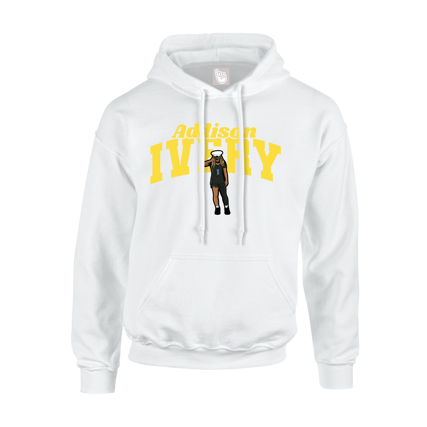 Hoodie — Signature Arch in White