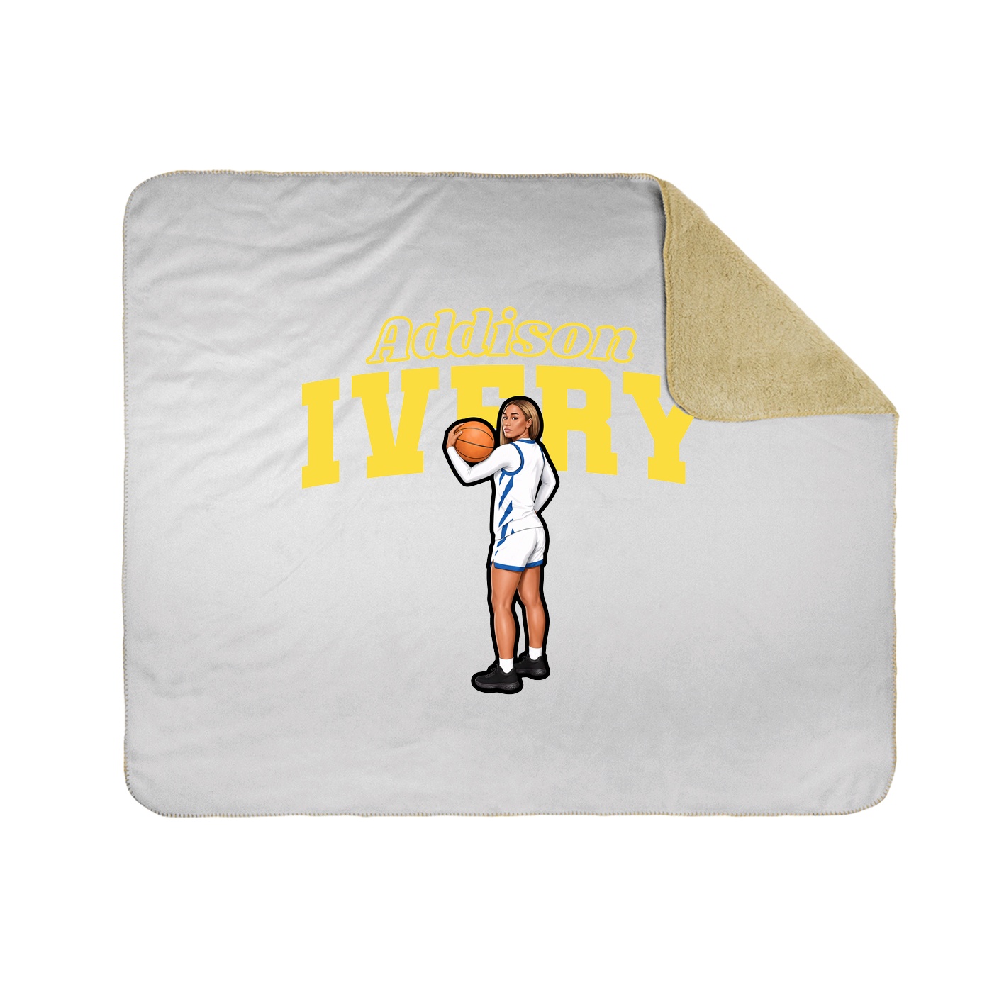 Throw Blanket — Name Arch in White