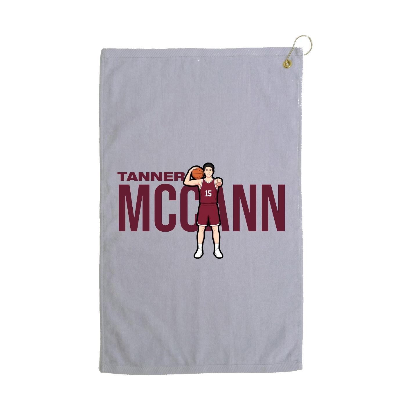 Golf Towel — Player Name in Grey
