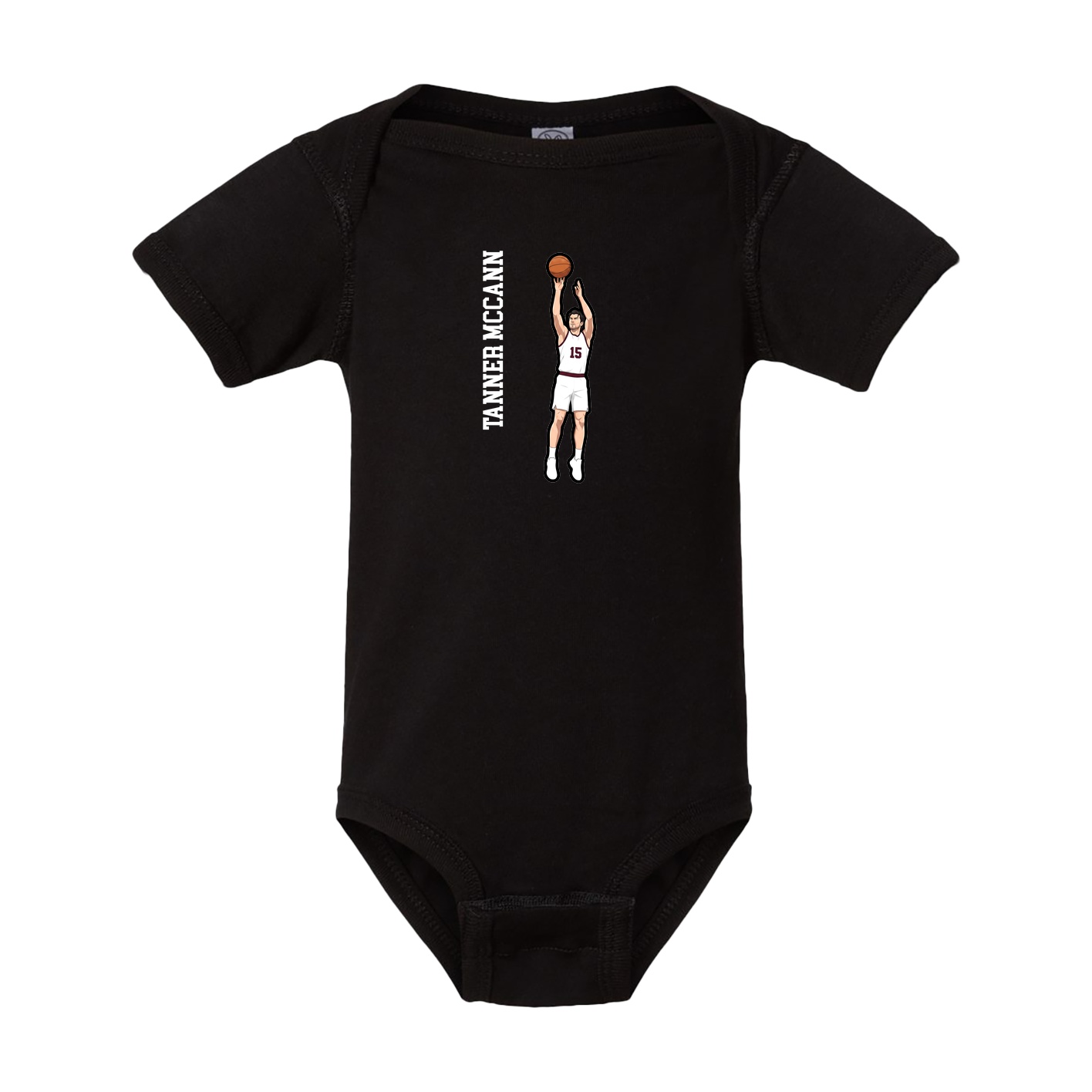 Baby Onesie — Name Vertical in Black