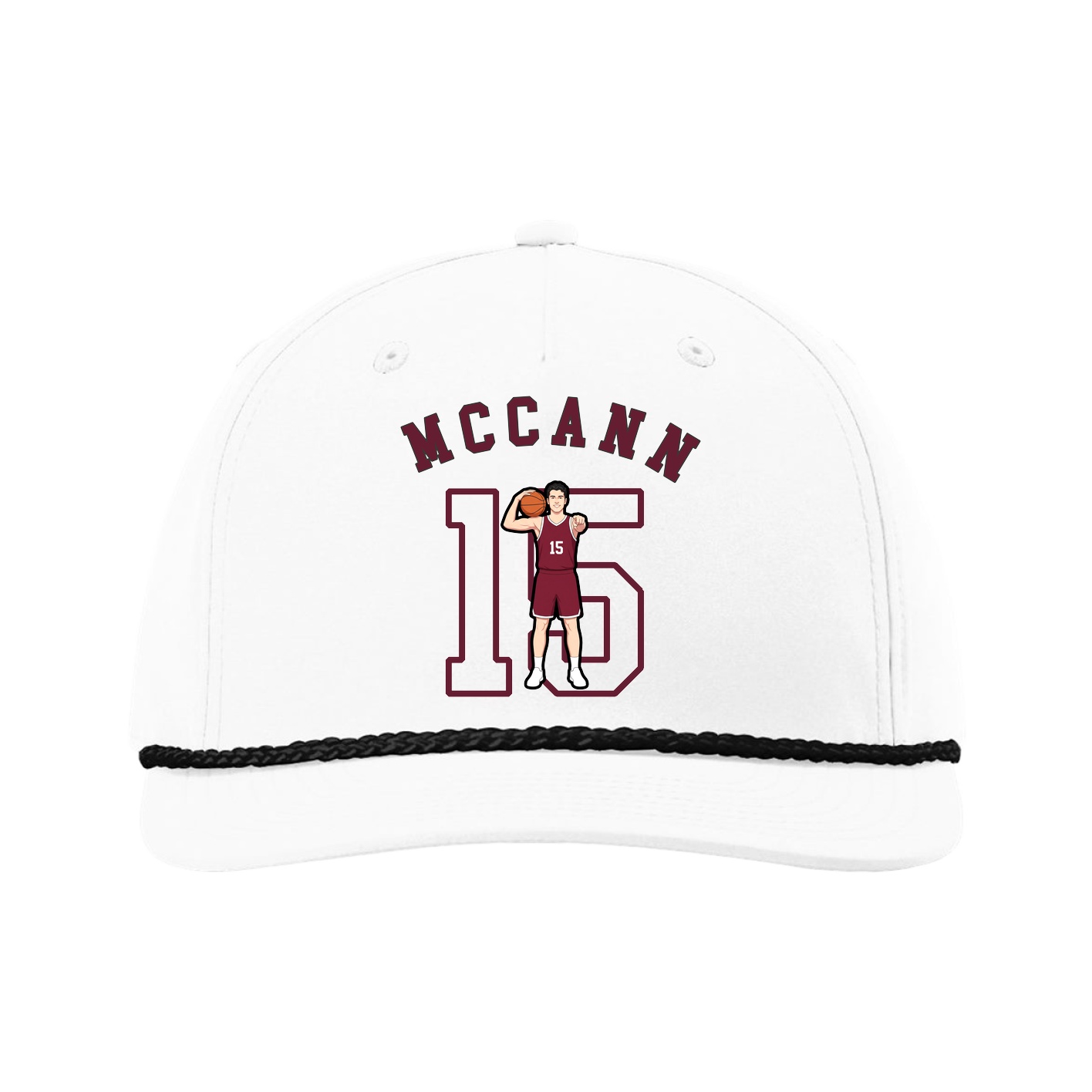 Five-Panel Classic Rope Cap — Shirsey Arch in White
