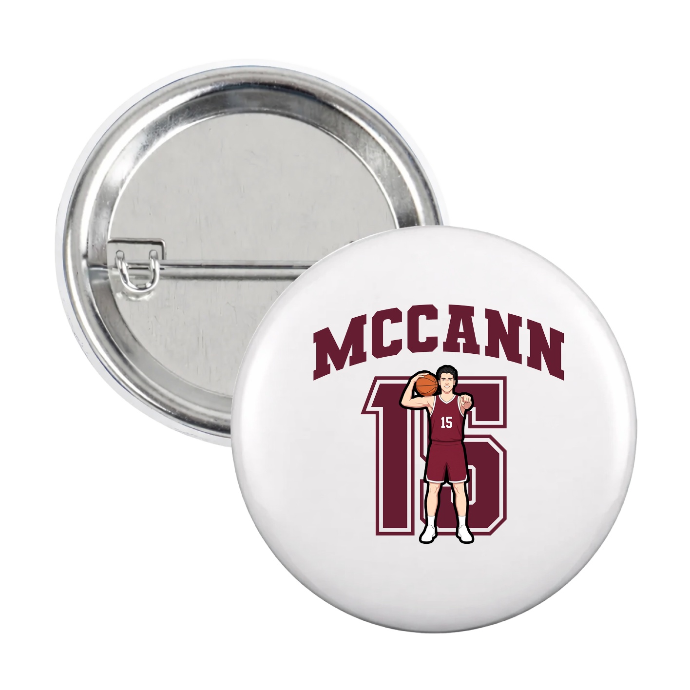 Game Day Button — Number in White