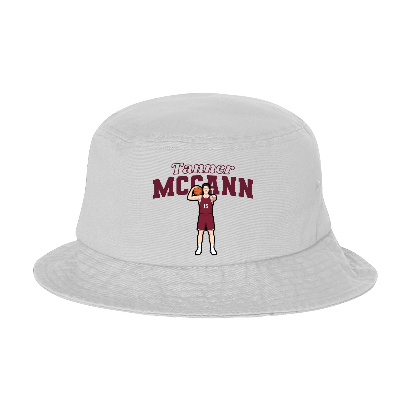 Bucket Cap — Name Arch in White