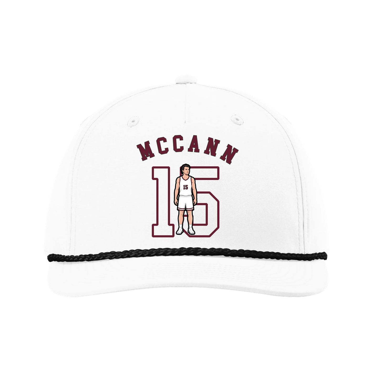 Five-Panel Classic Rope Cap — Shirsey Arch in White