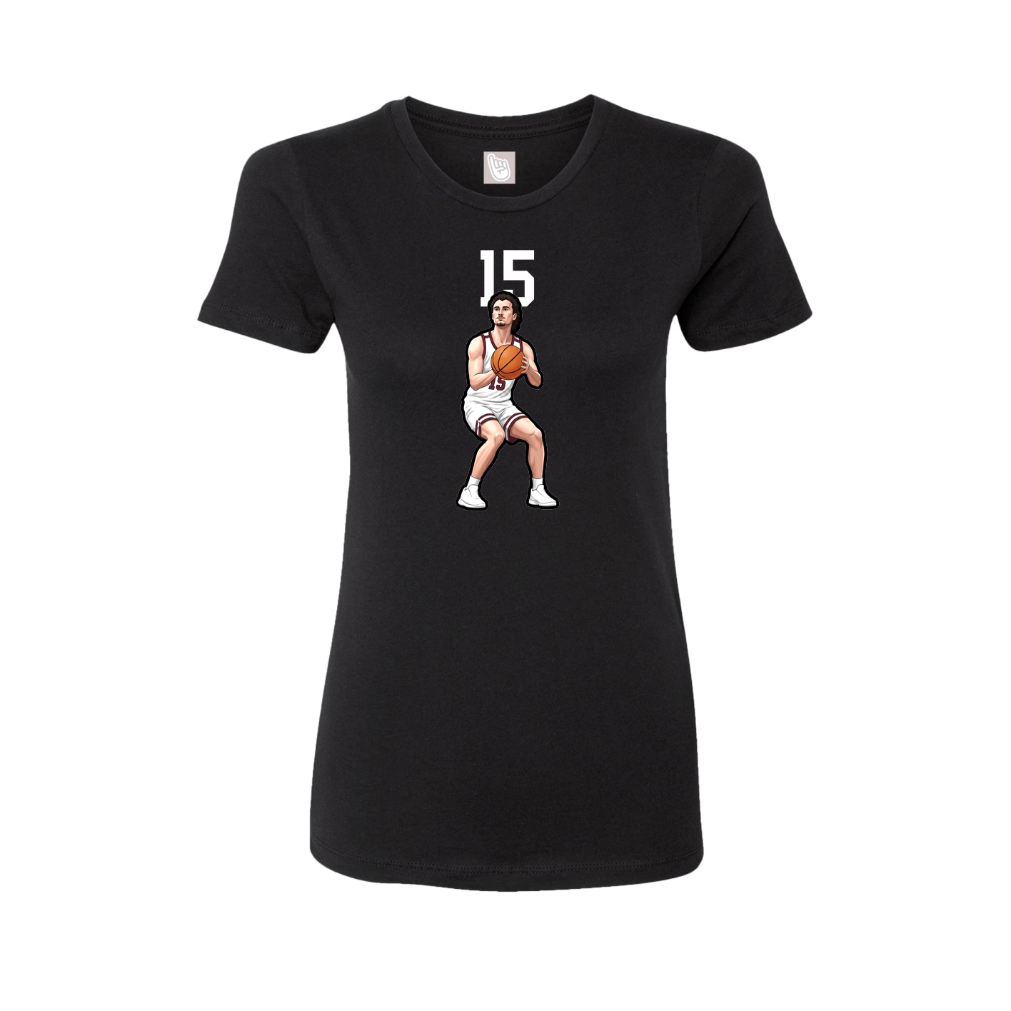 Fitted Women's Tee — Number Top in Black