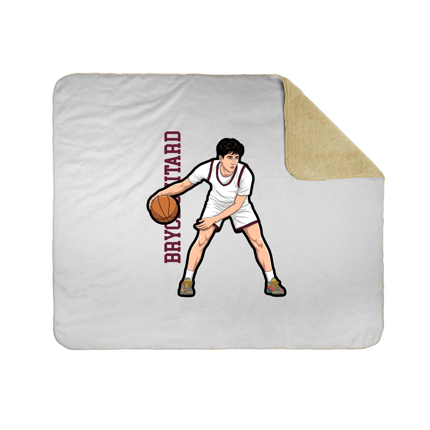 Throw Blanket — Name Vertical in White
