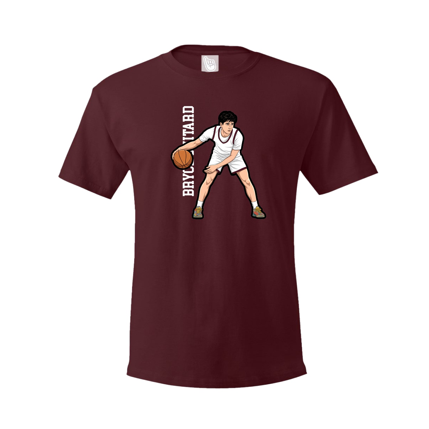 Tee — Name Vertical in Maroon