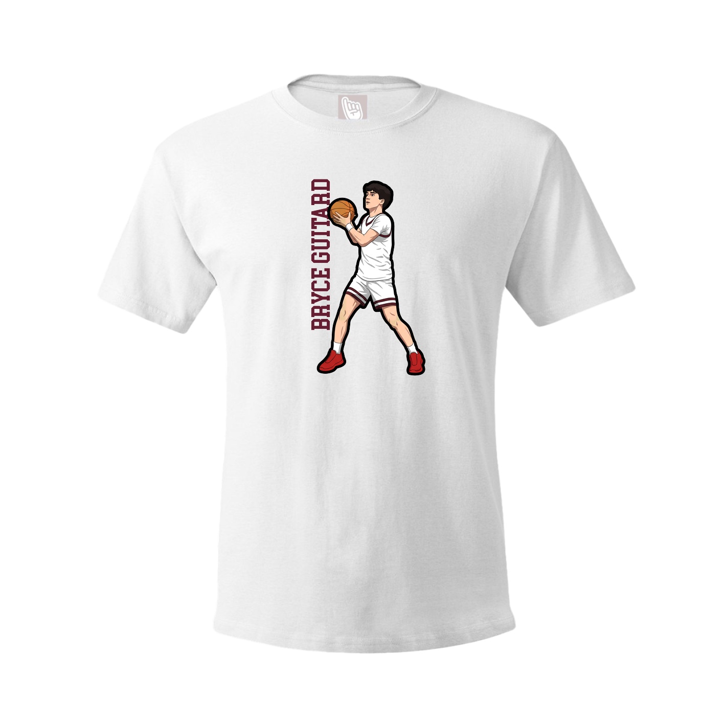 Youth Tee — Name Vertical in White