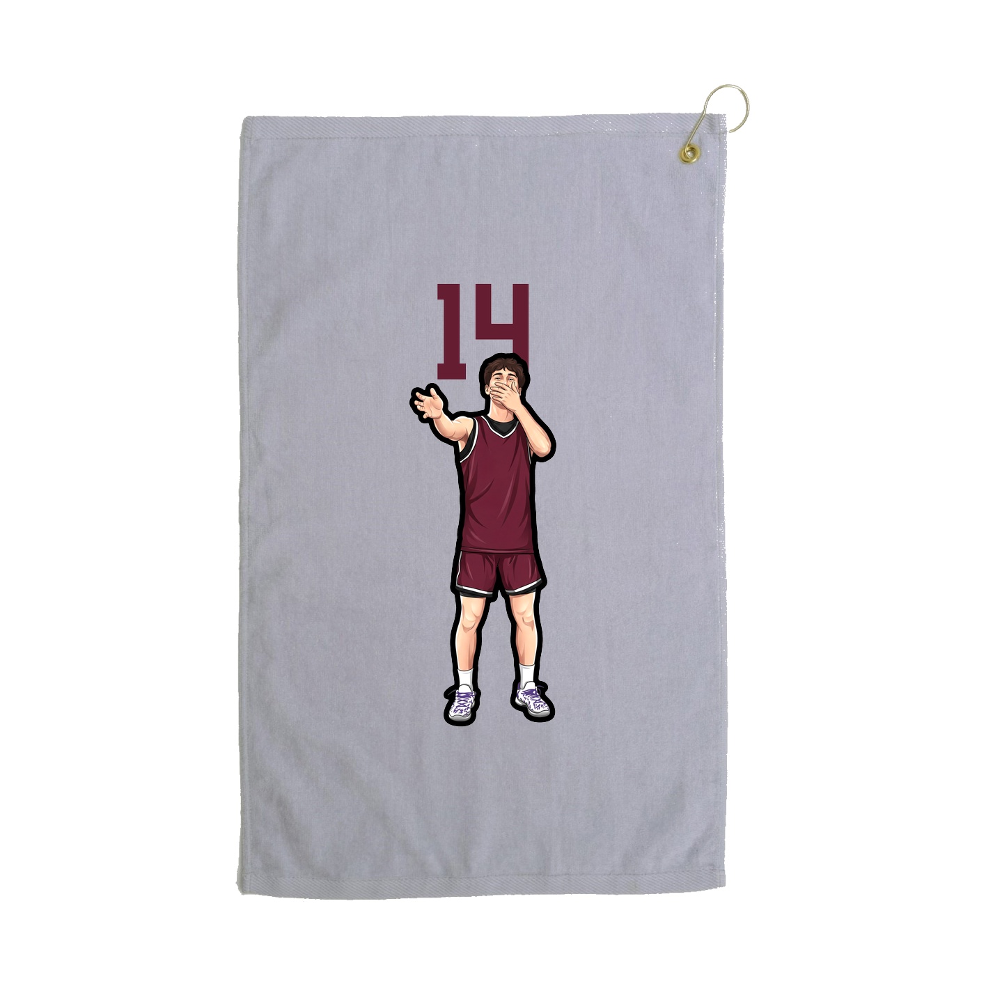 Golf Towel — Number Top in Grey