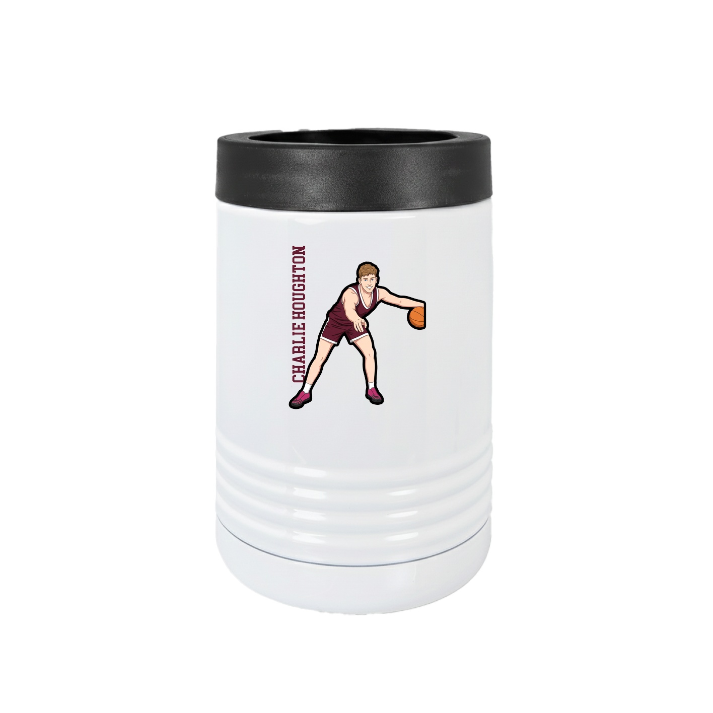 Beverage Holder — Name Vertical in White