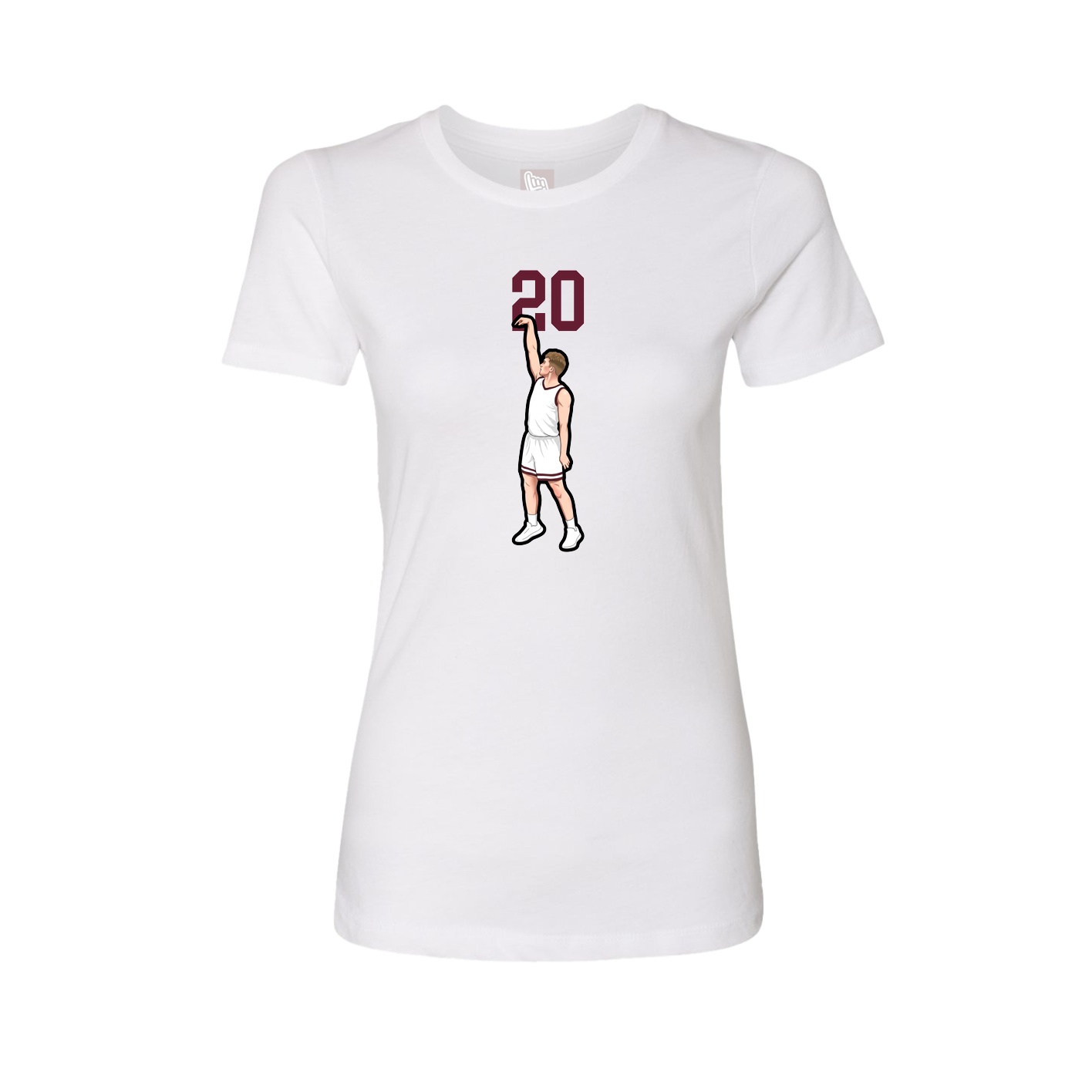 Fitted Women's Tee — Number Top in White