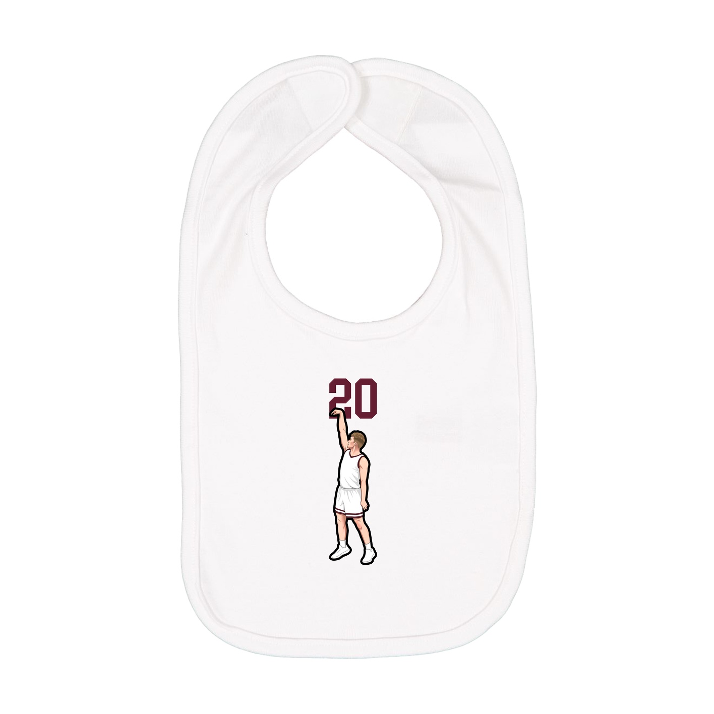 Infant Bib — Number Top in White