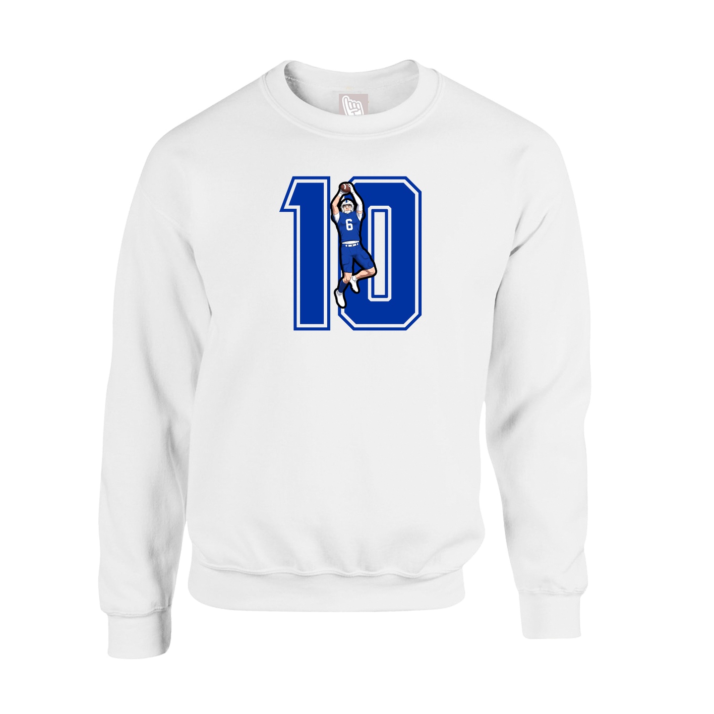 Fleece Crew — Number in White