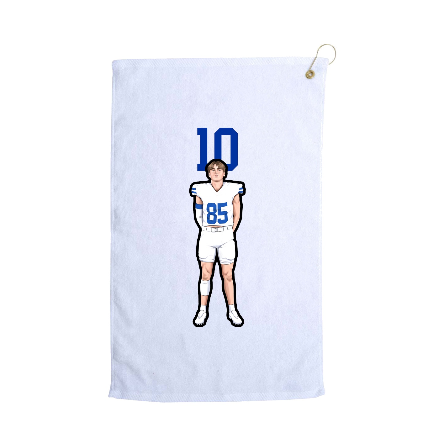 Golf Towel — Number Top in White