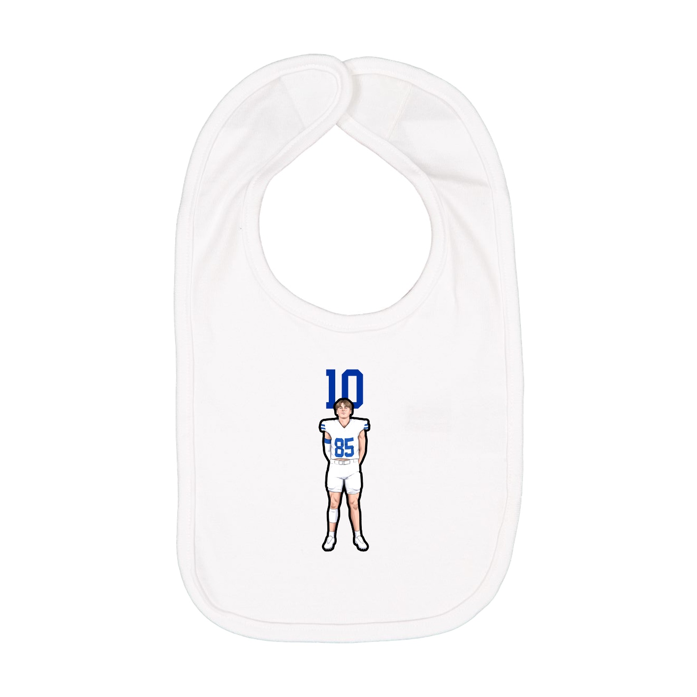 Infant Bib — Number Top in White