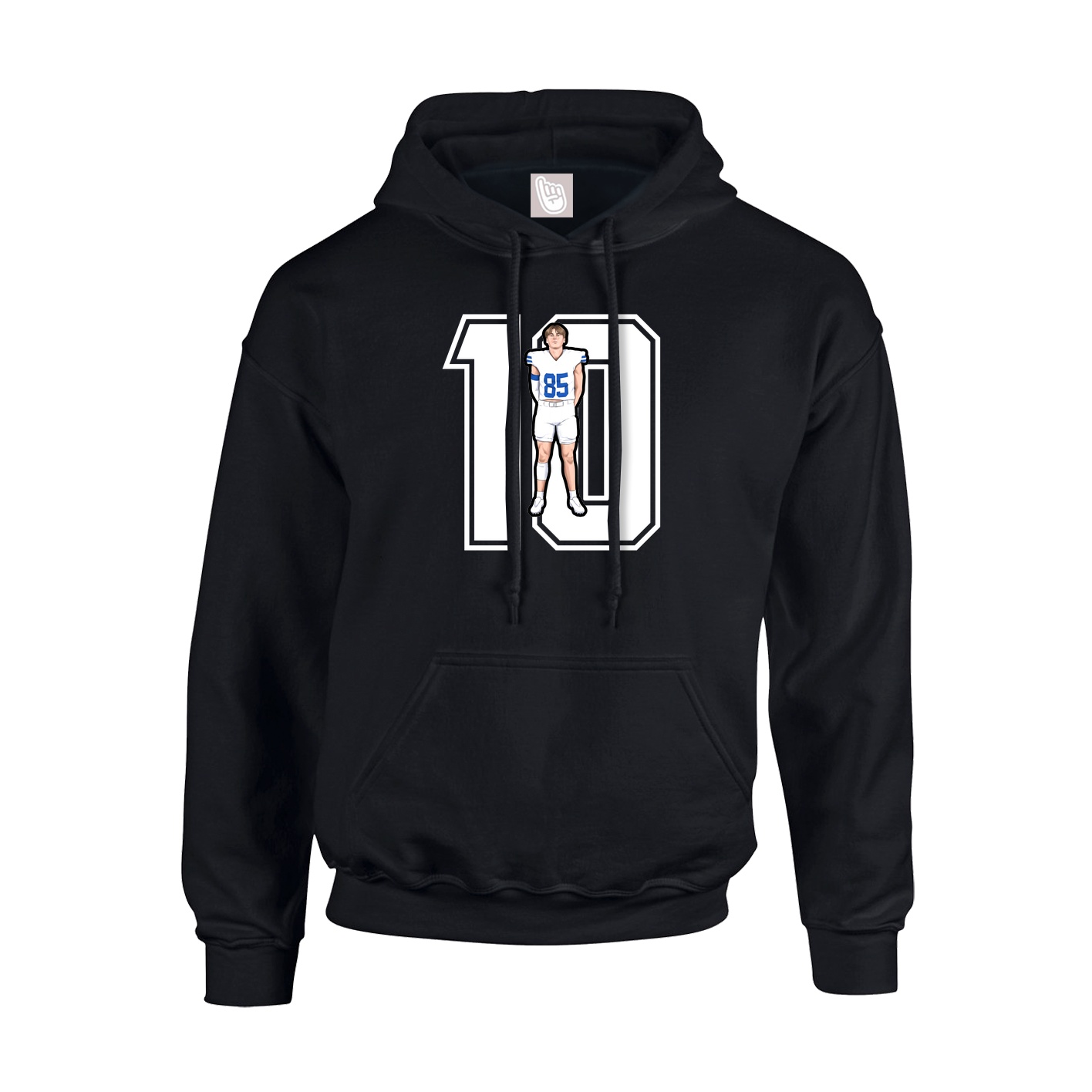 Youth Hoodie — Number in Black