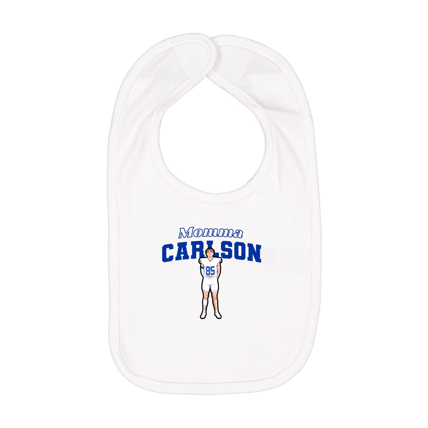 Infant Bib — Mothers Day Block in White