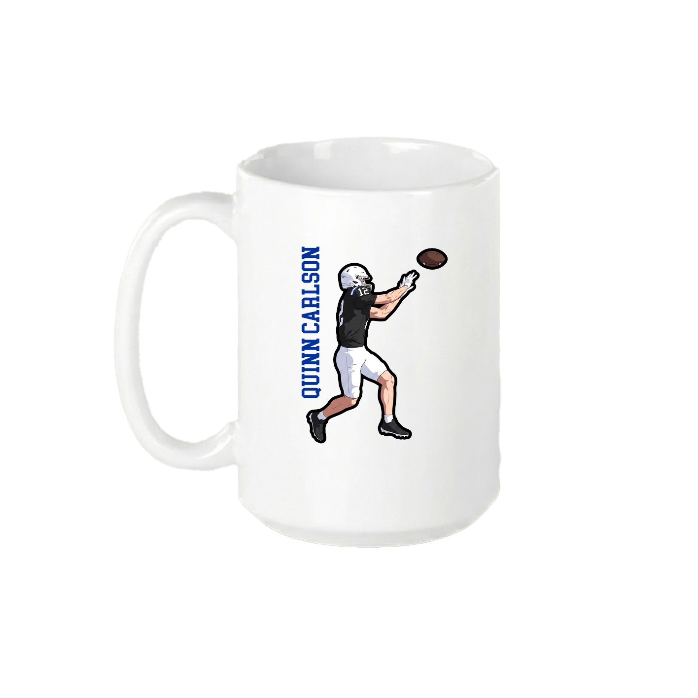 15oz Coffee Mug — Name Vertical in White