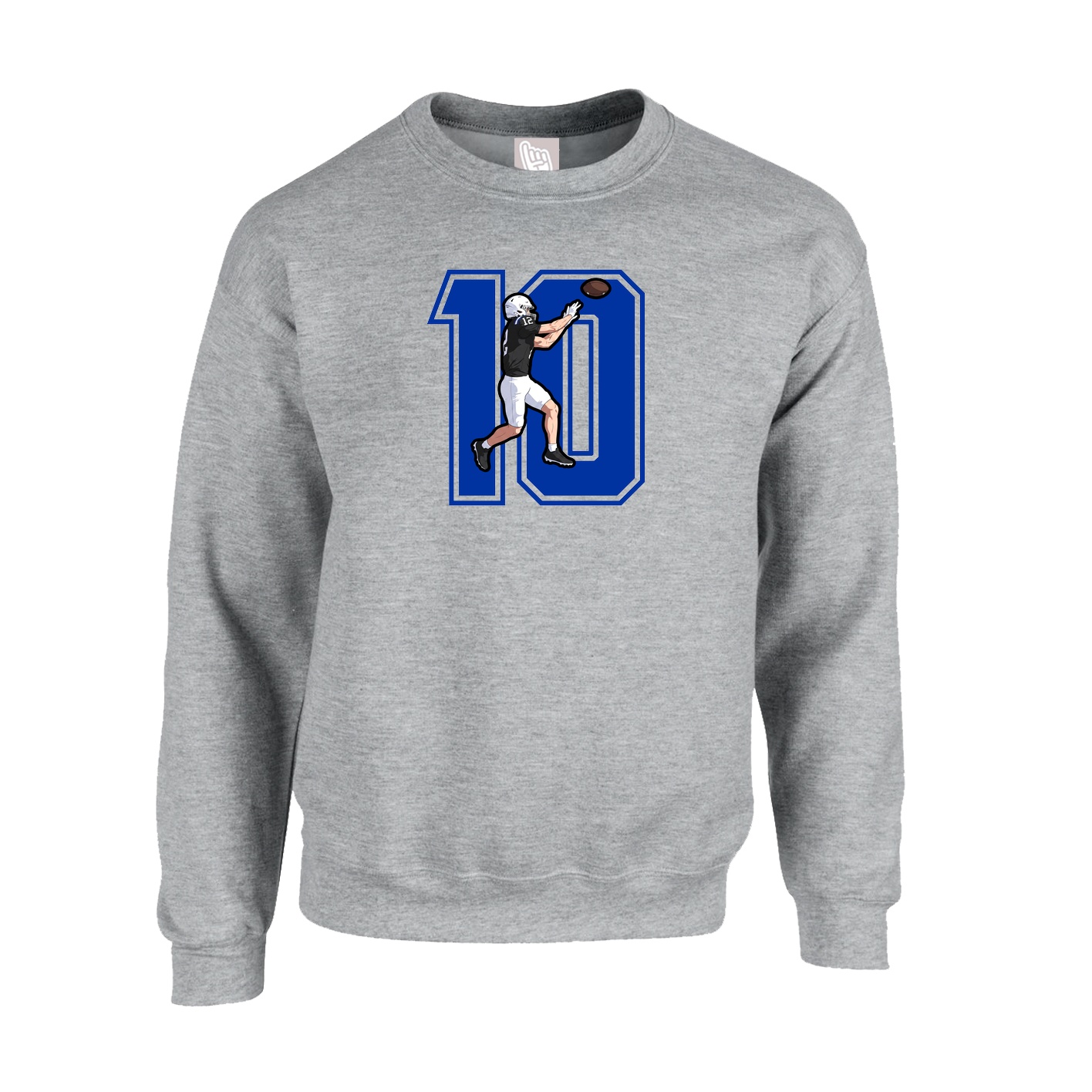 Fleece Crew — Number in Grey