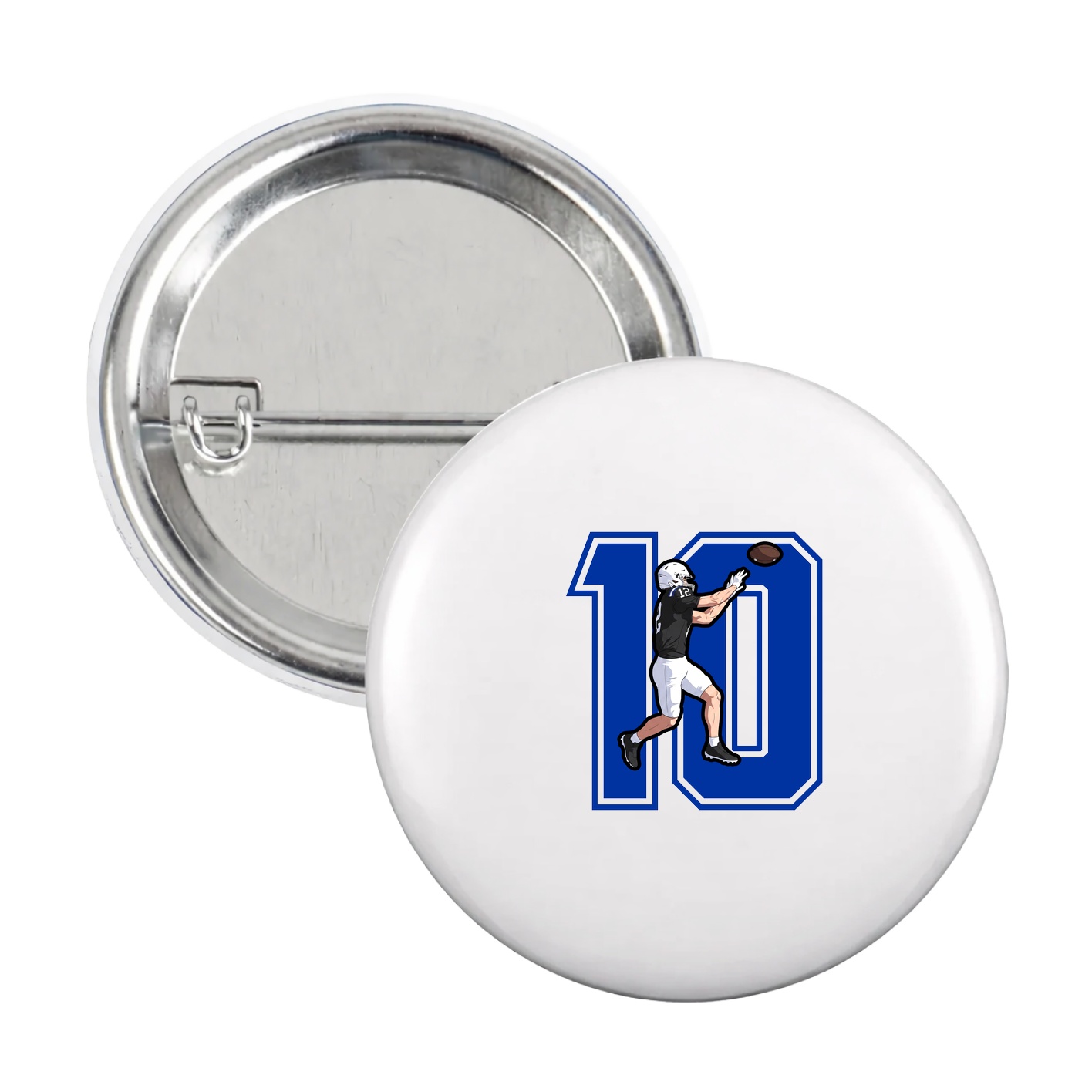 Game Day Button — Number in White