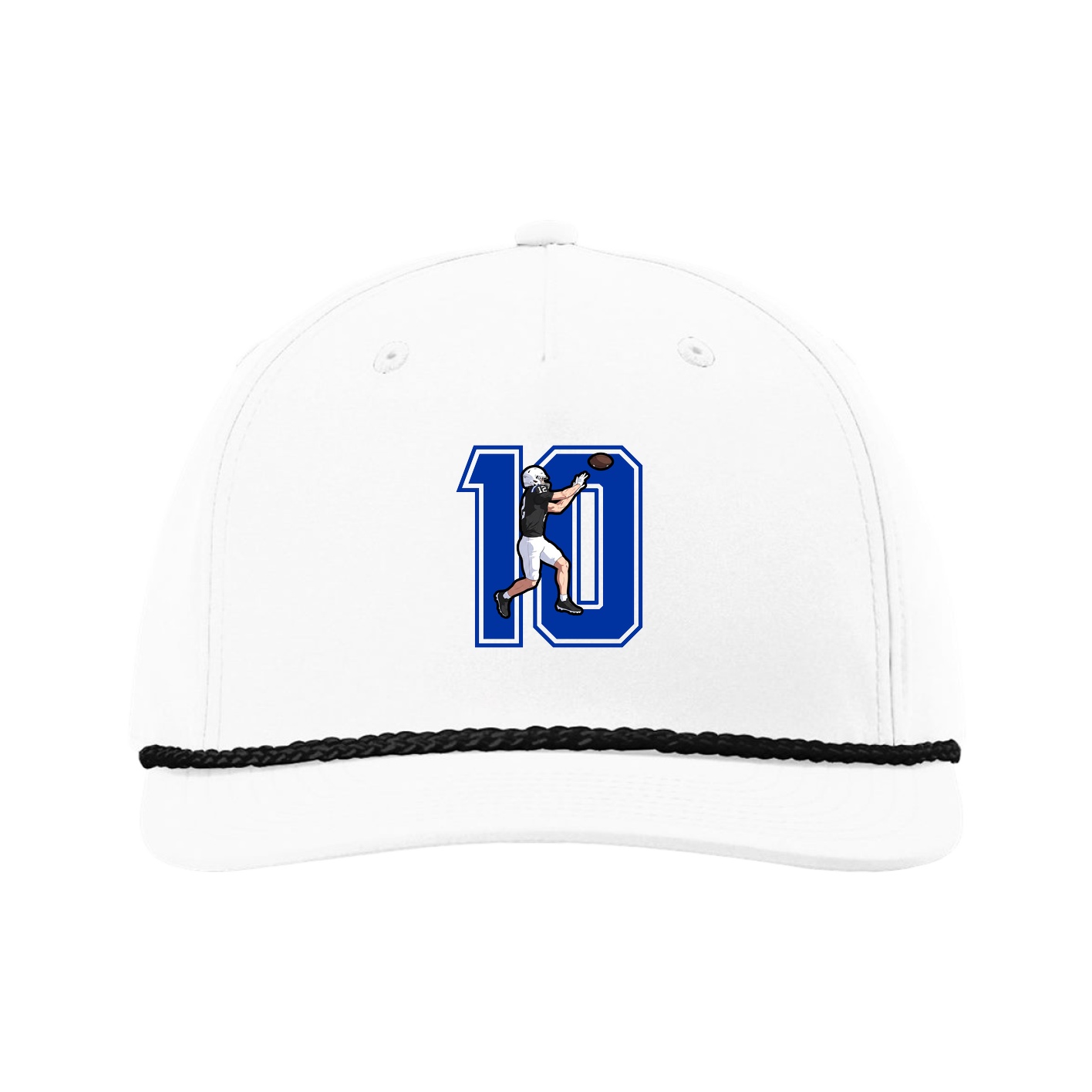 Five-Panel Classic Rope Cap — Number in White