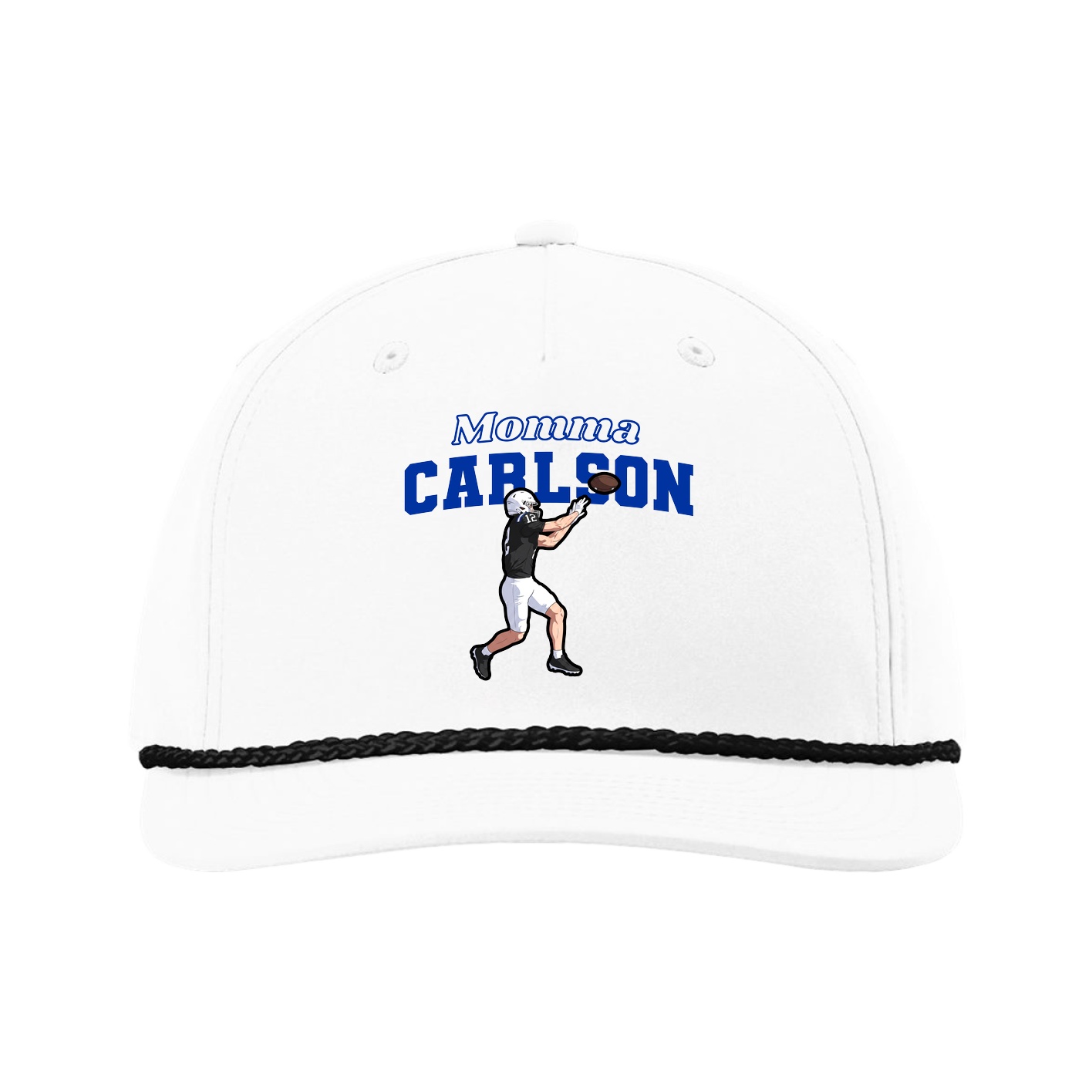 Five-Panel Classic Rope Cap — Mothers Day Block in White