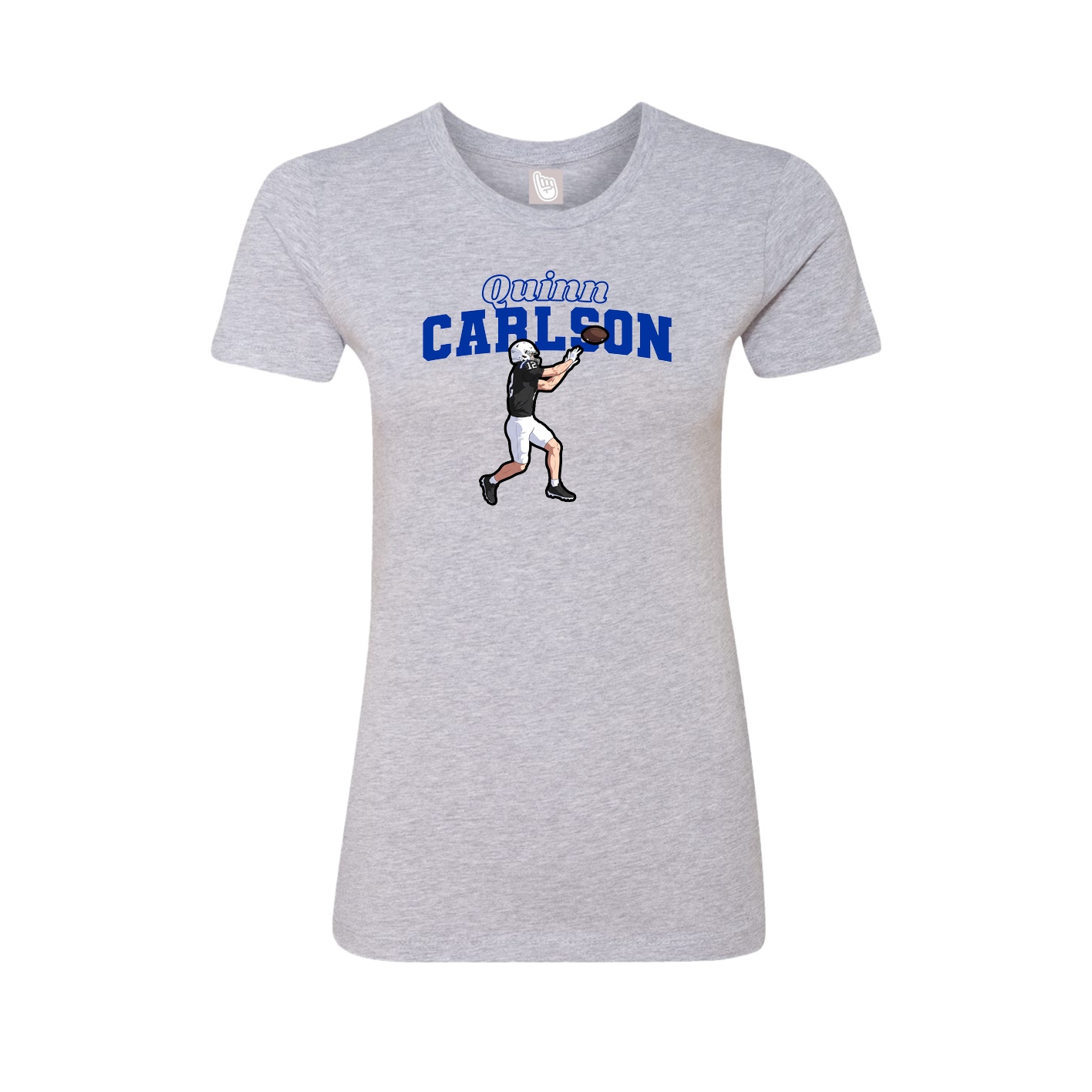 Womens Tee — Name Arch in Grey