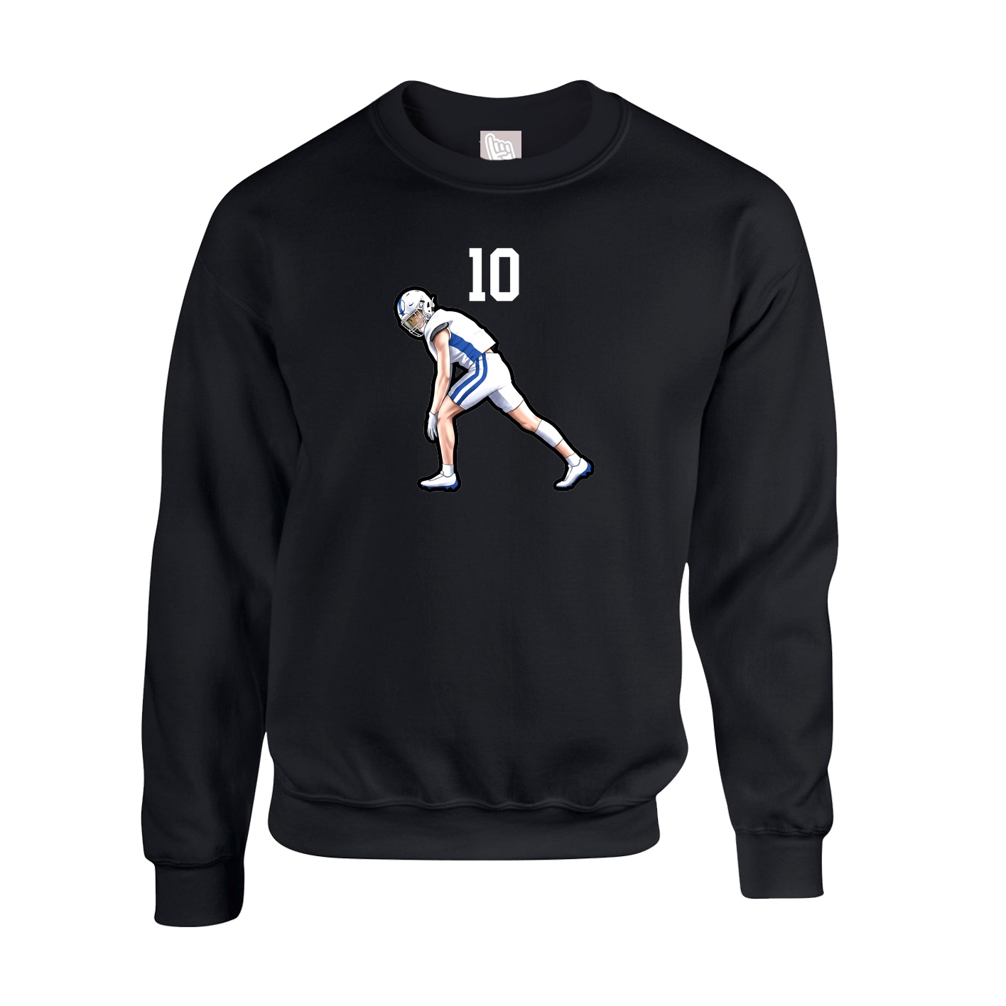 Fleece Crew — Number Top in Black