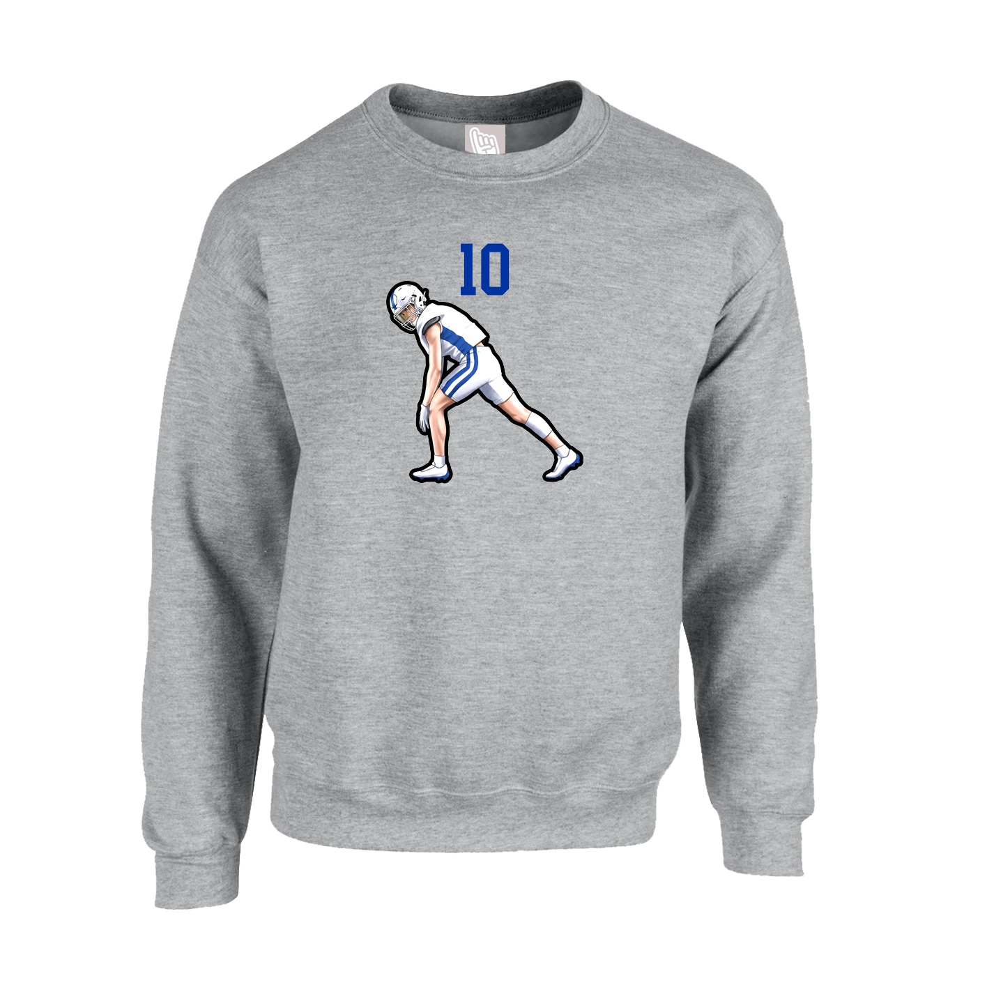 Fleece Crew — Number Top in Grey