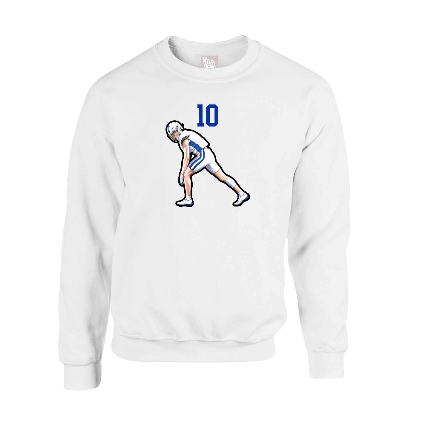 Fleece Crew — Number Top in White