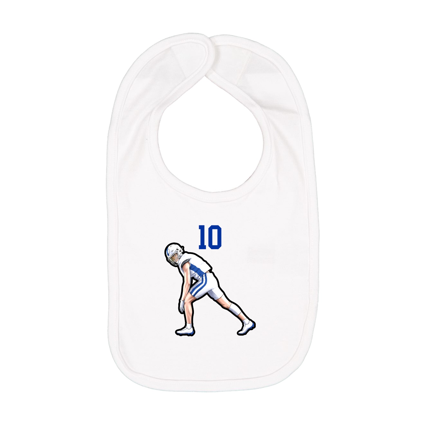 Infant Bib — Number Top in White