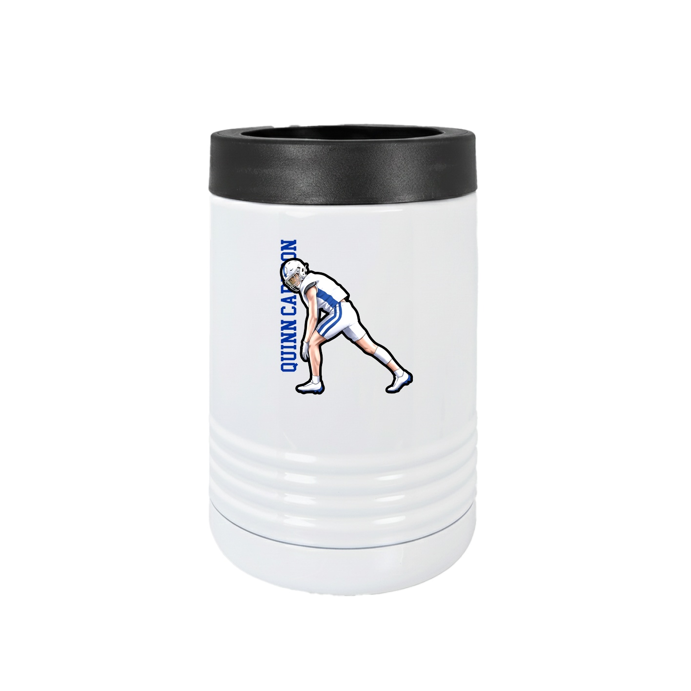 Beverage Holder — Name Vertical in White