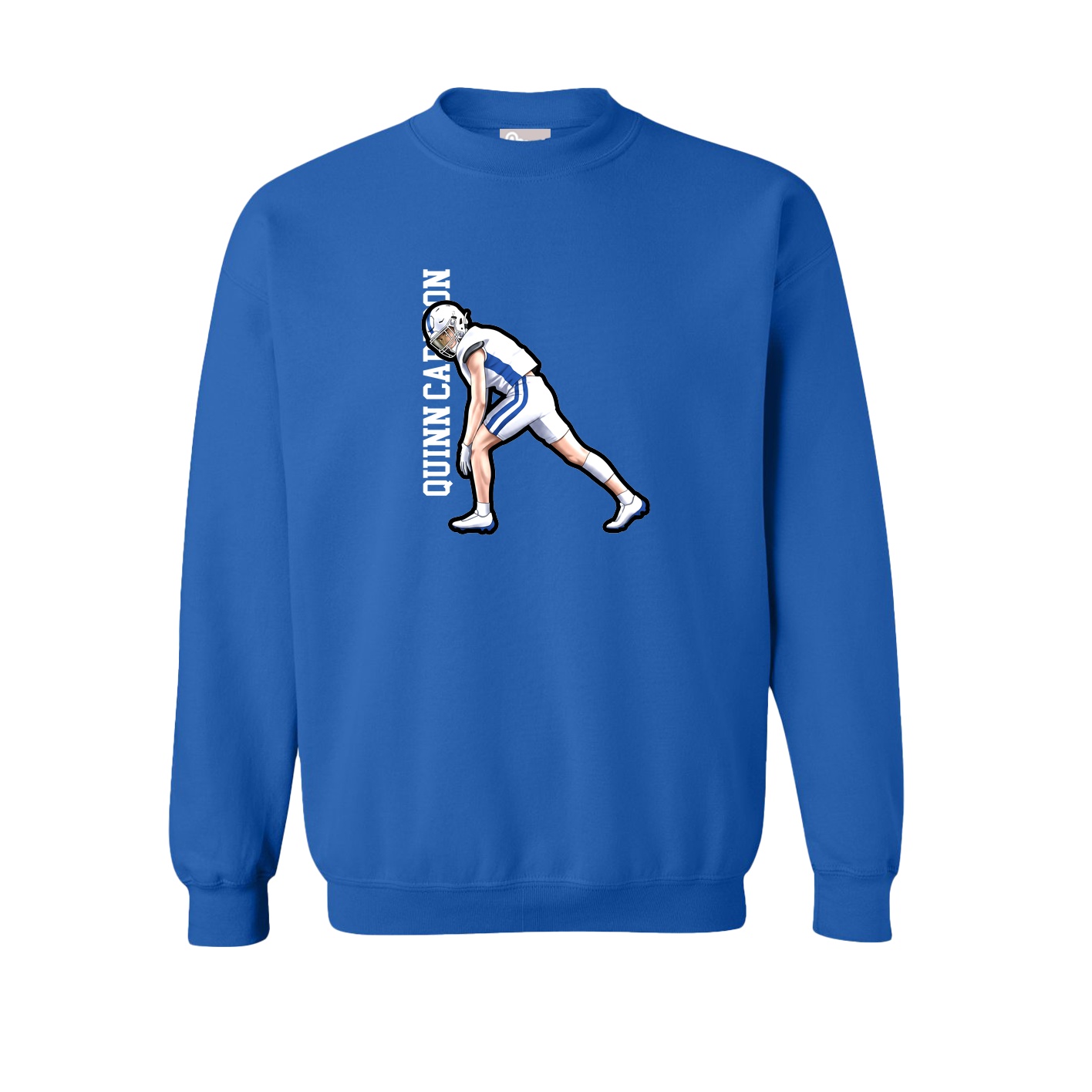 Fleece Crew — Name Vertical in Royal