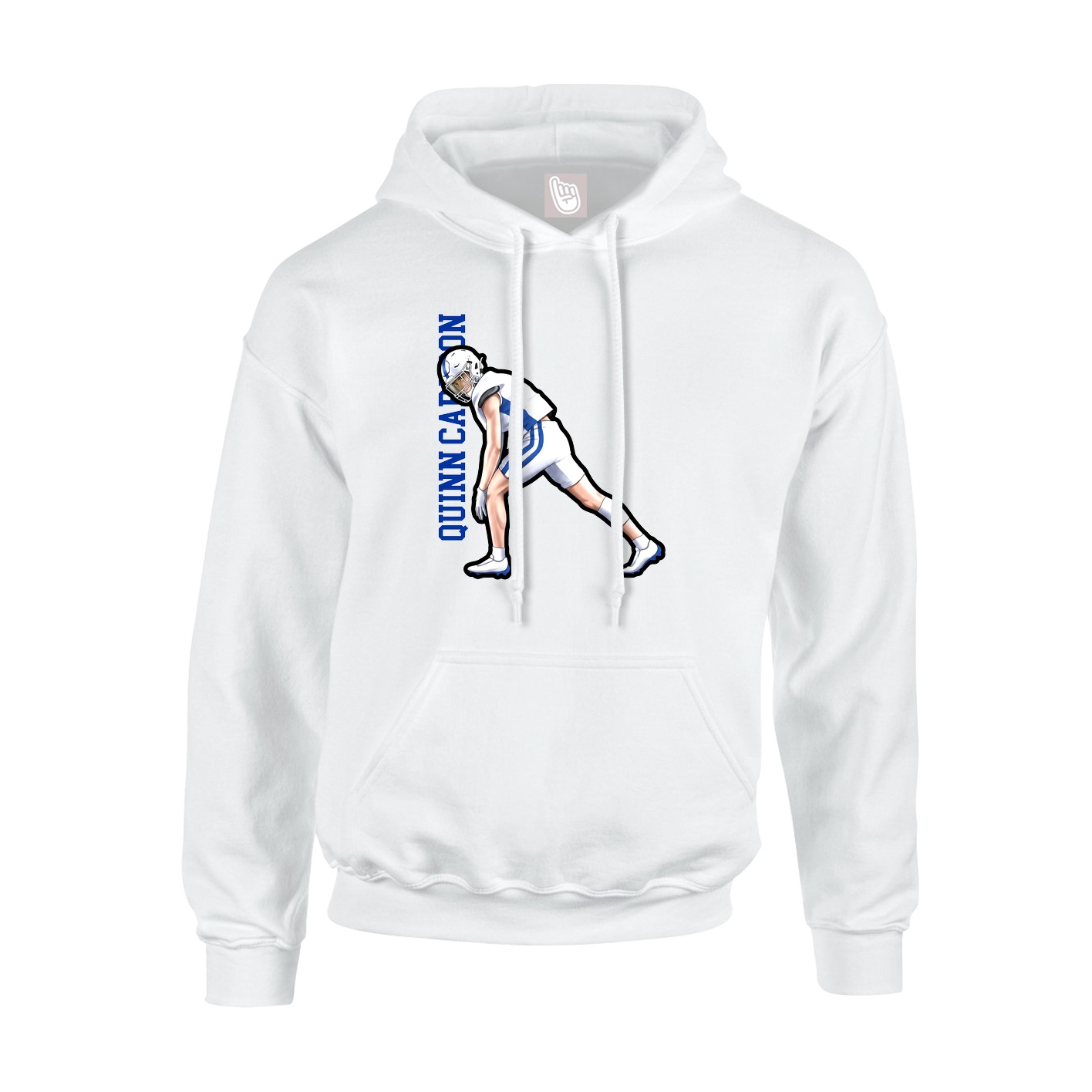 Youth Hoodie — Name Vertical in White
